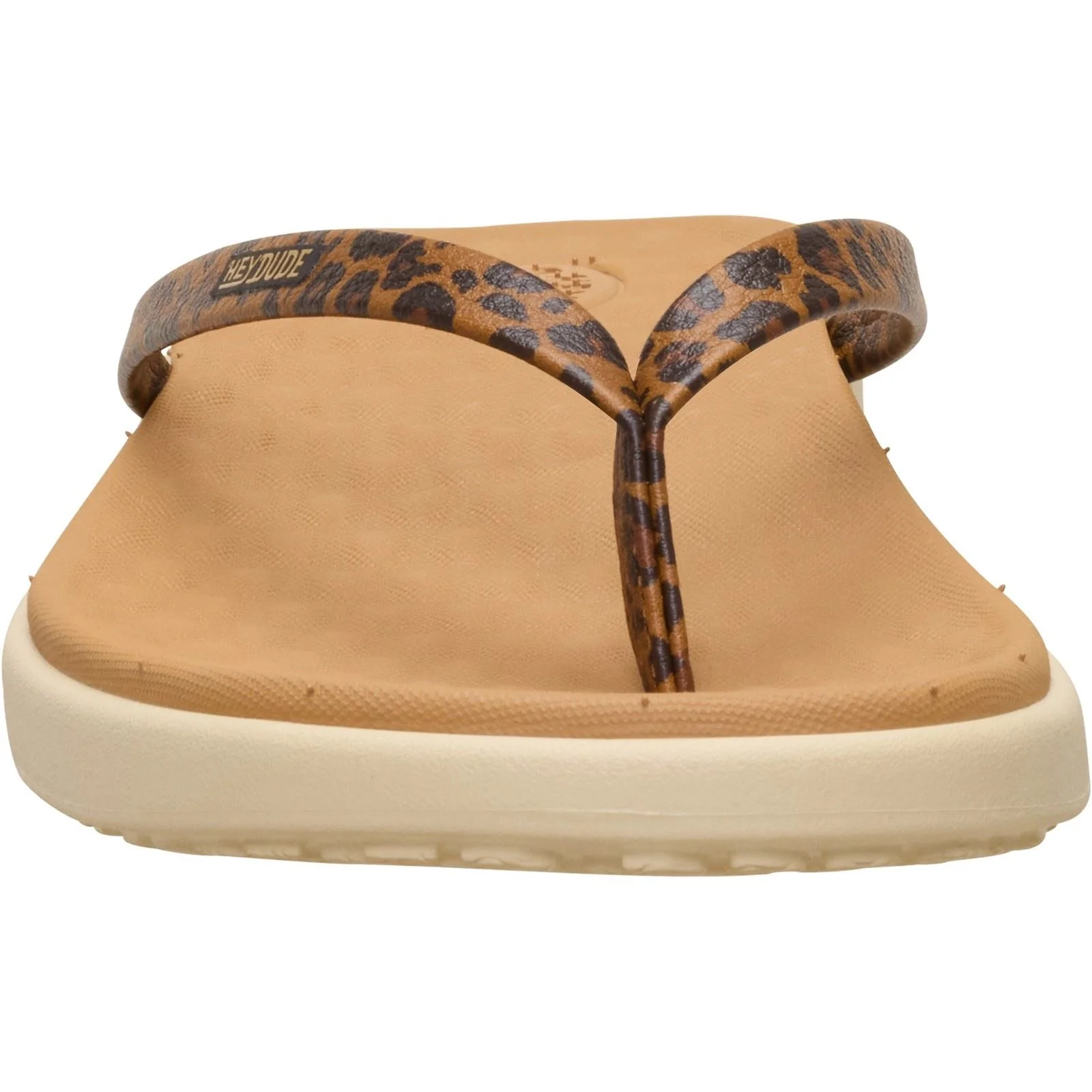 HEYDUDE Maui Breeze Polyurethane Women's Tan Leopard Flip Flops - Image 8