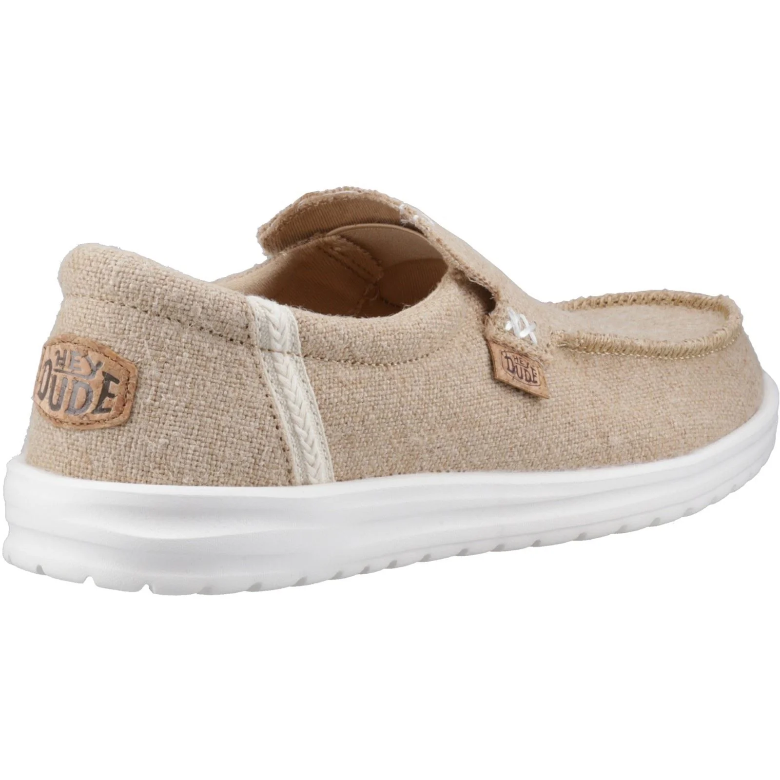 HEYDUDE Mikka Jute Linen Men's Irish Cream Moccasins Shoes - Image 2