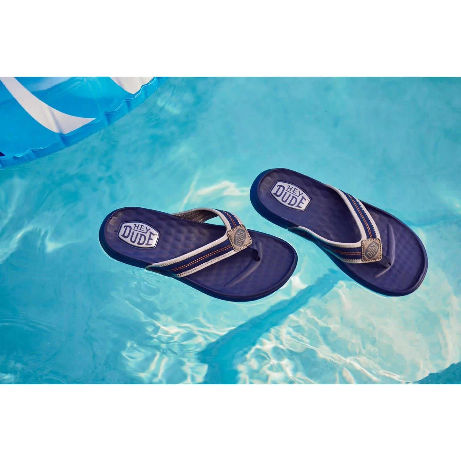 HEYDUDE Men's Myers Flip Sport Mode Sandal in Navy/Navy - Image 6