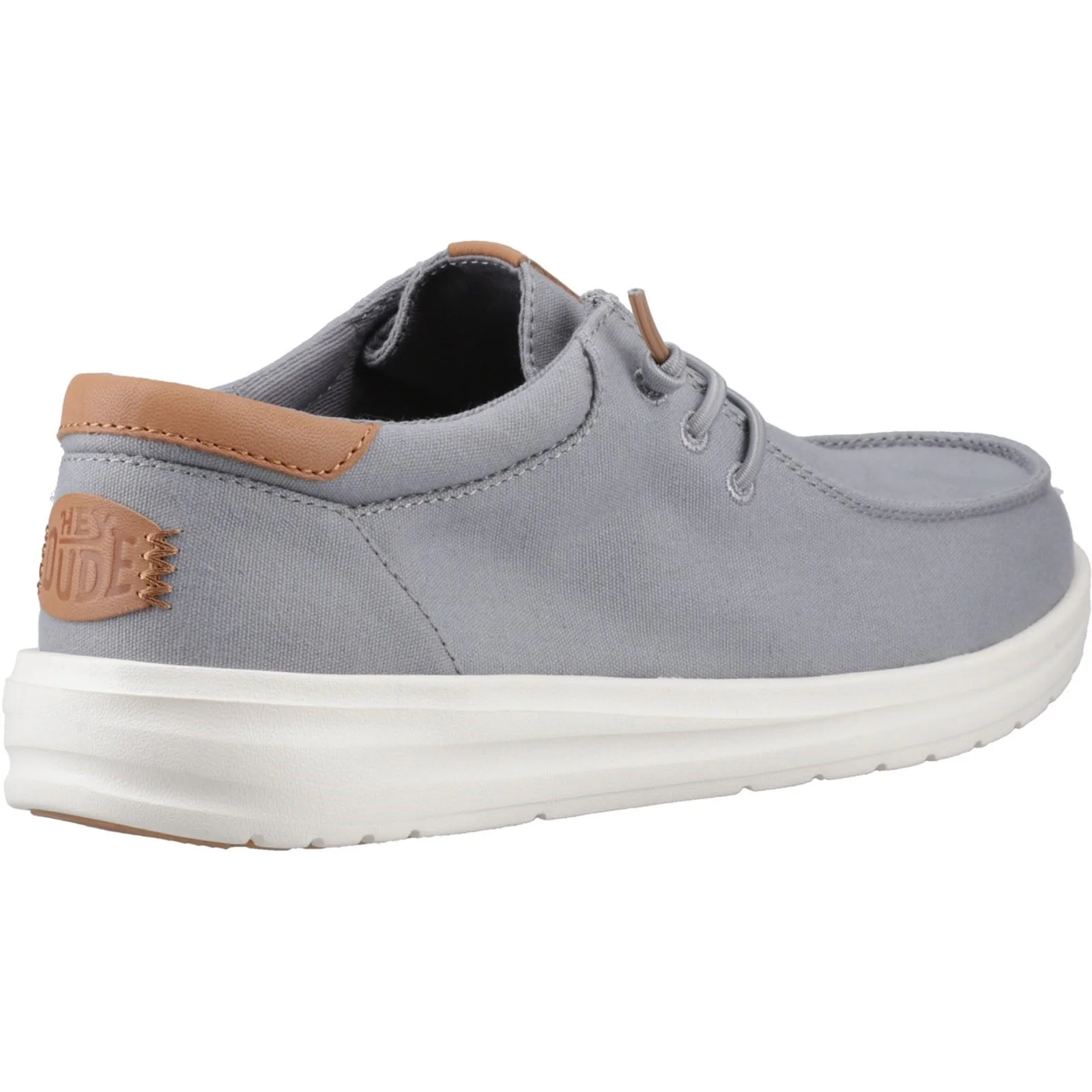 HEYDUDE Paul Canvas Cotton Men's Monument Grey Moccasins Shoes - Image 2