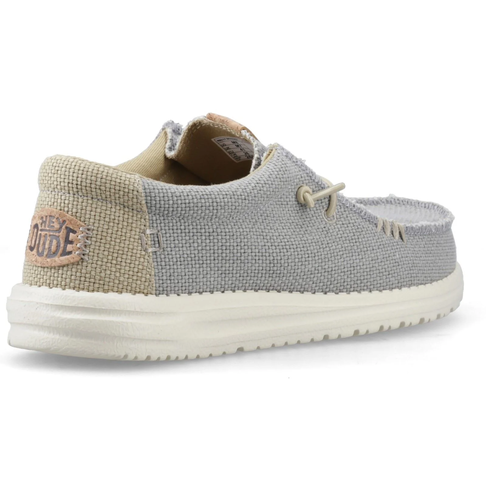 HEYDUDE Wally Braided Polyester Men's Flannel Grey/Olive Grey Moccasins Shoes - Image 2