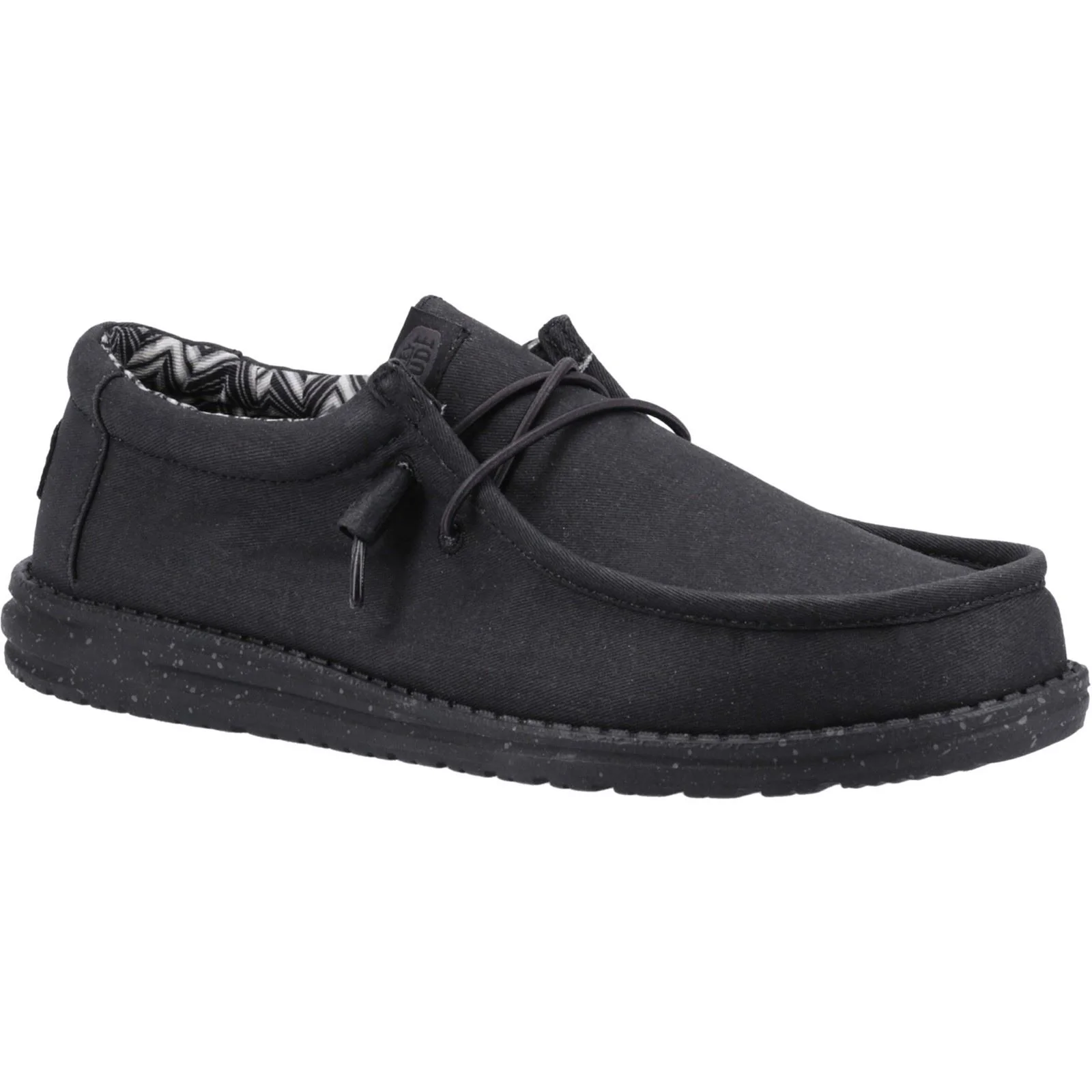 HEYDUDE Men's Wally Canvas Shoe in Black/Black
