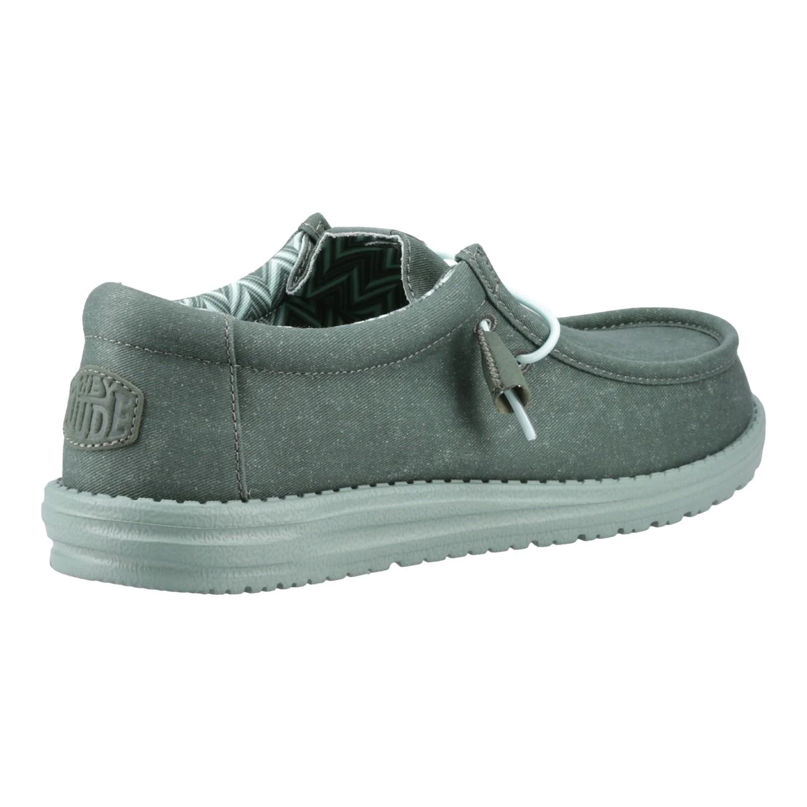 HEYDUDE Wally Canvas 100% Cotton Men's Duck Green/Iceberg Green Moccasins Shoes - Image 9