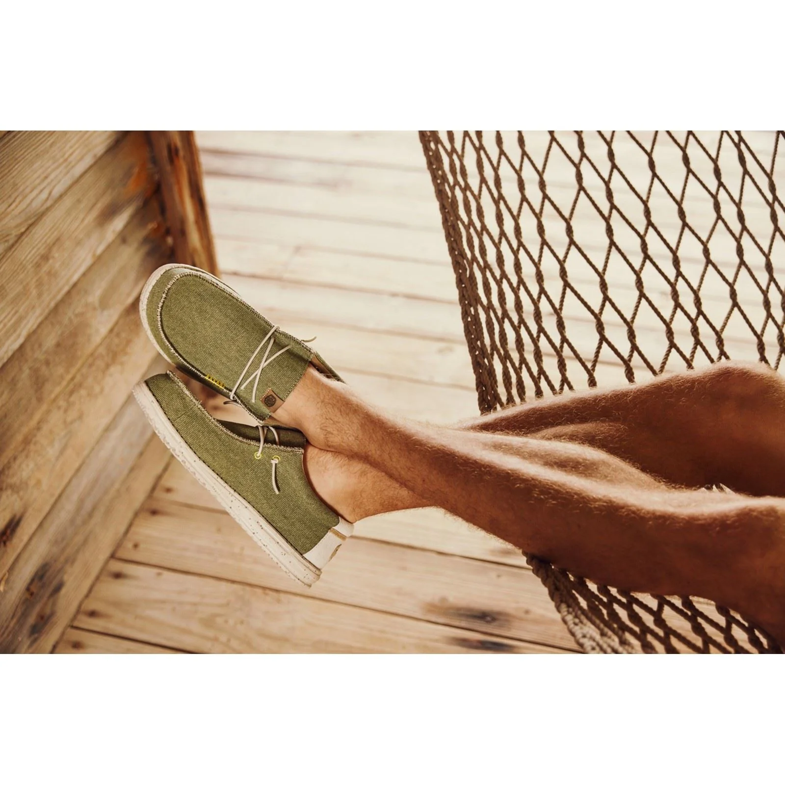HEYDUDE Men's Wally Coastline Jute Shoe in Olive - Image 6