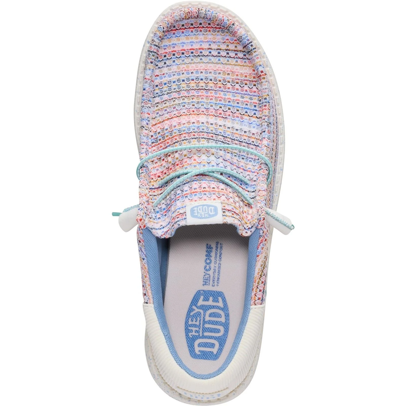 HEYDUDE Wally Funk Multi Mesh Polyester Men's Egret/Multi Moccasins Shoes - Image 5