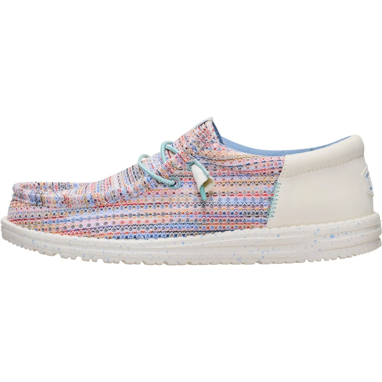 HEYDUDE Wally Funk Multi Mesh Polyester Men's Egret/Multi Moccasins Shoes - Image 6