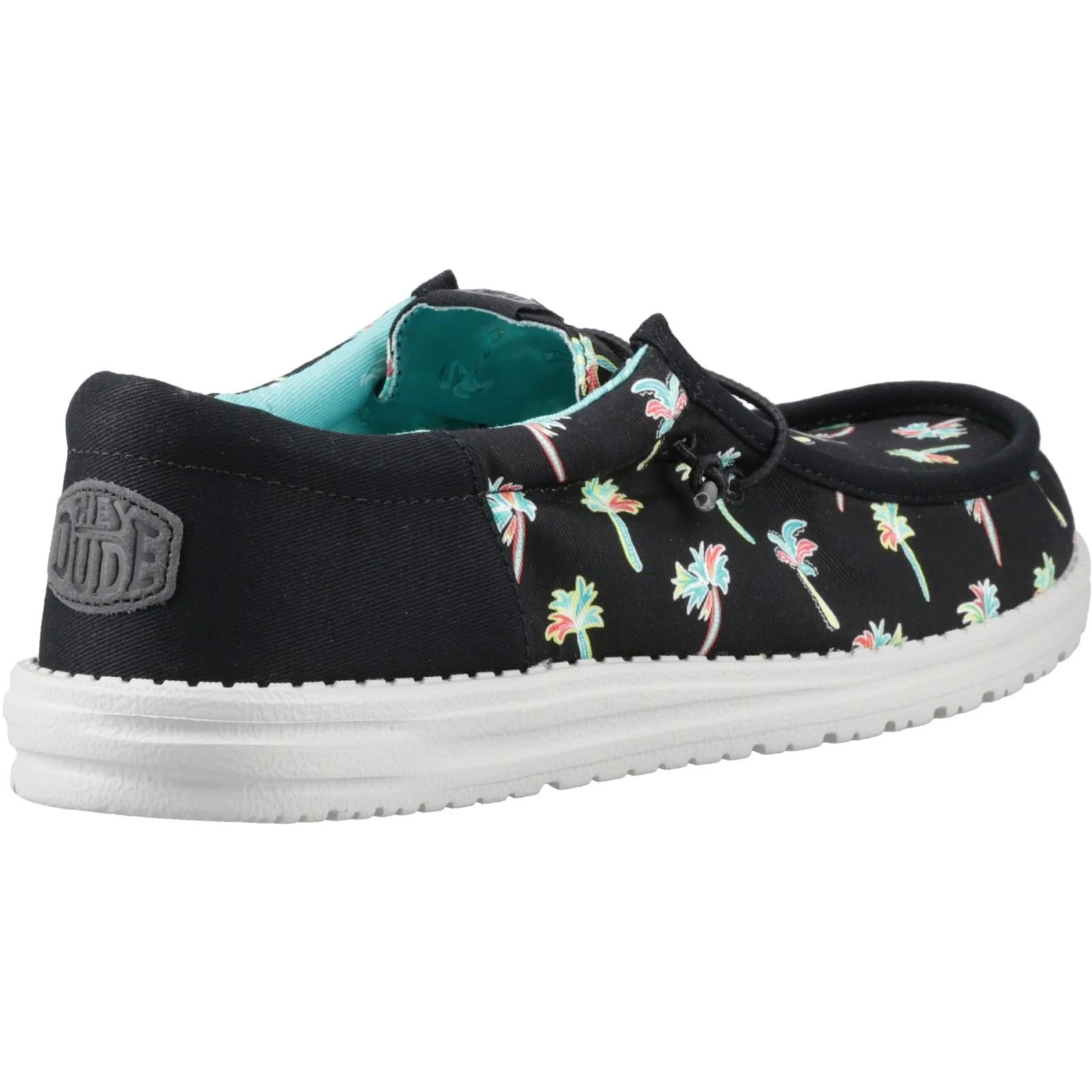 HEYDUDE Wally Funk Party Palm Cotton Men's Black/Multi Moccasins Shoes - Image 2