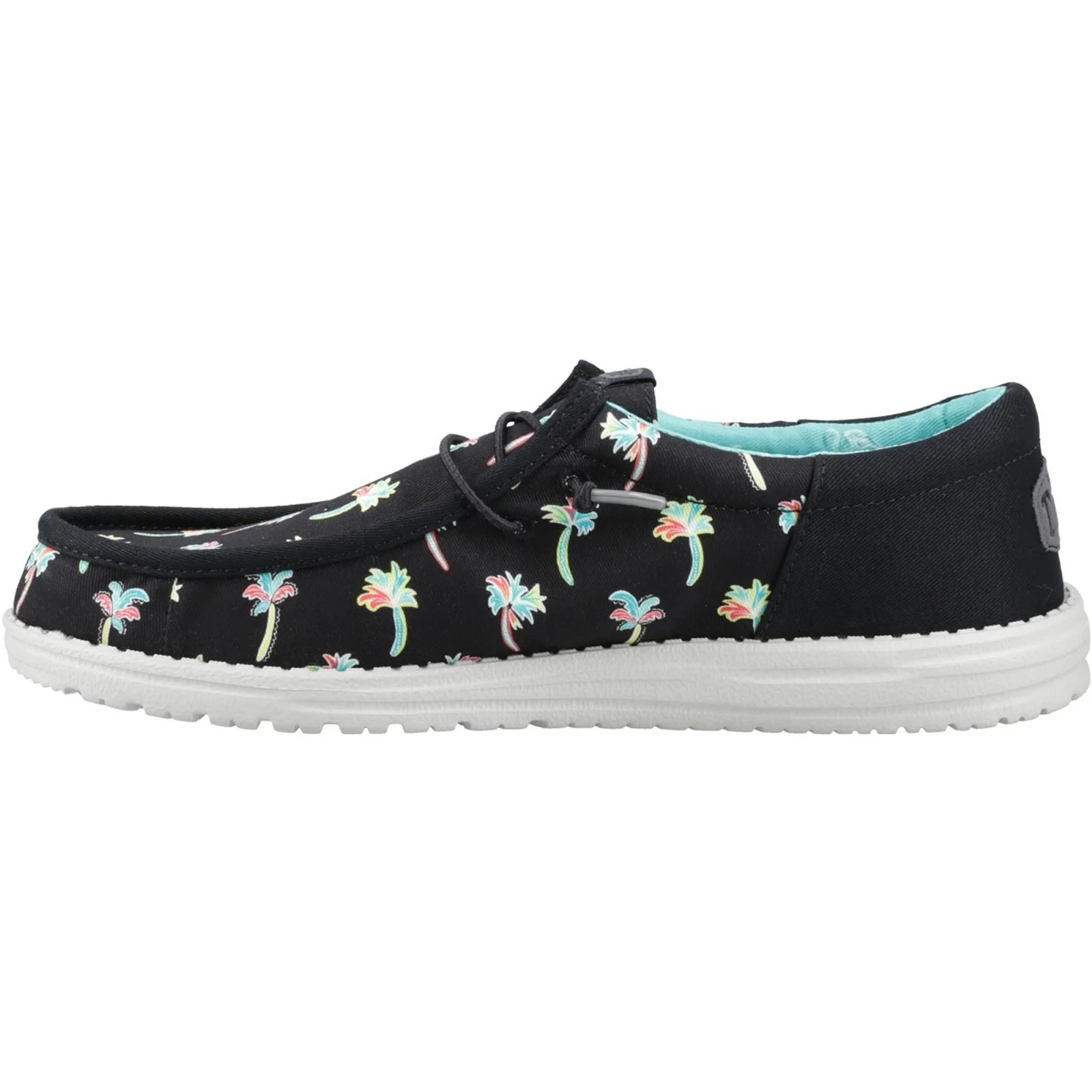 HEYDUDE Wally Funk Party Palm Cotton Men's Black/Multi Moccasins Shoes - Image 4