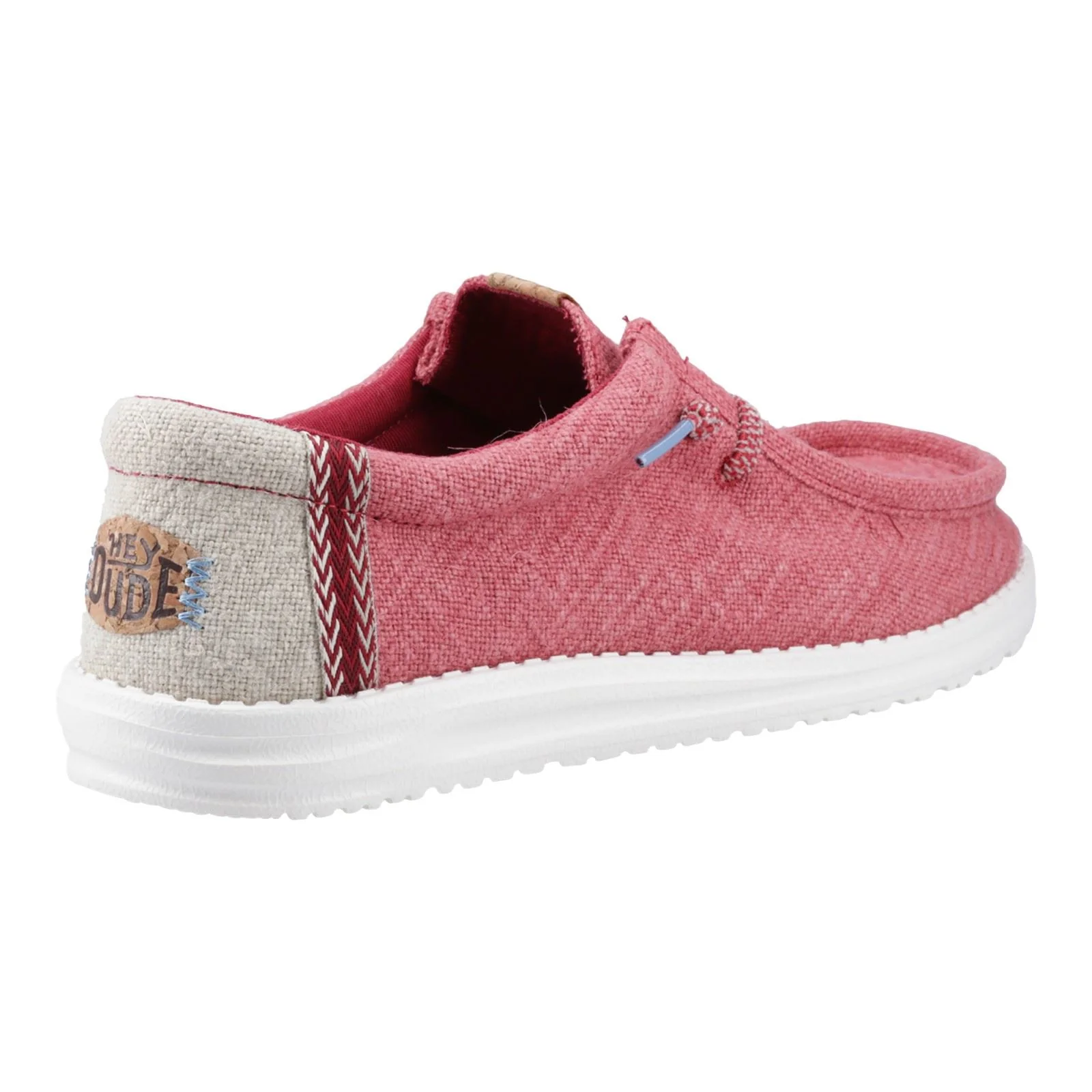 HEYDUDE Wally Jute Jute Men's Claret Red/Silver Birch Moccasins Shoes - Image 7