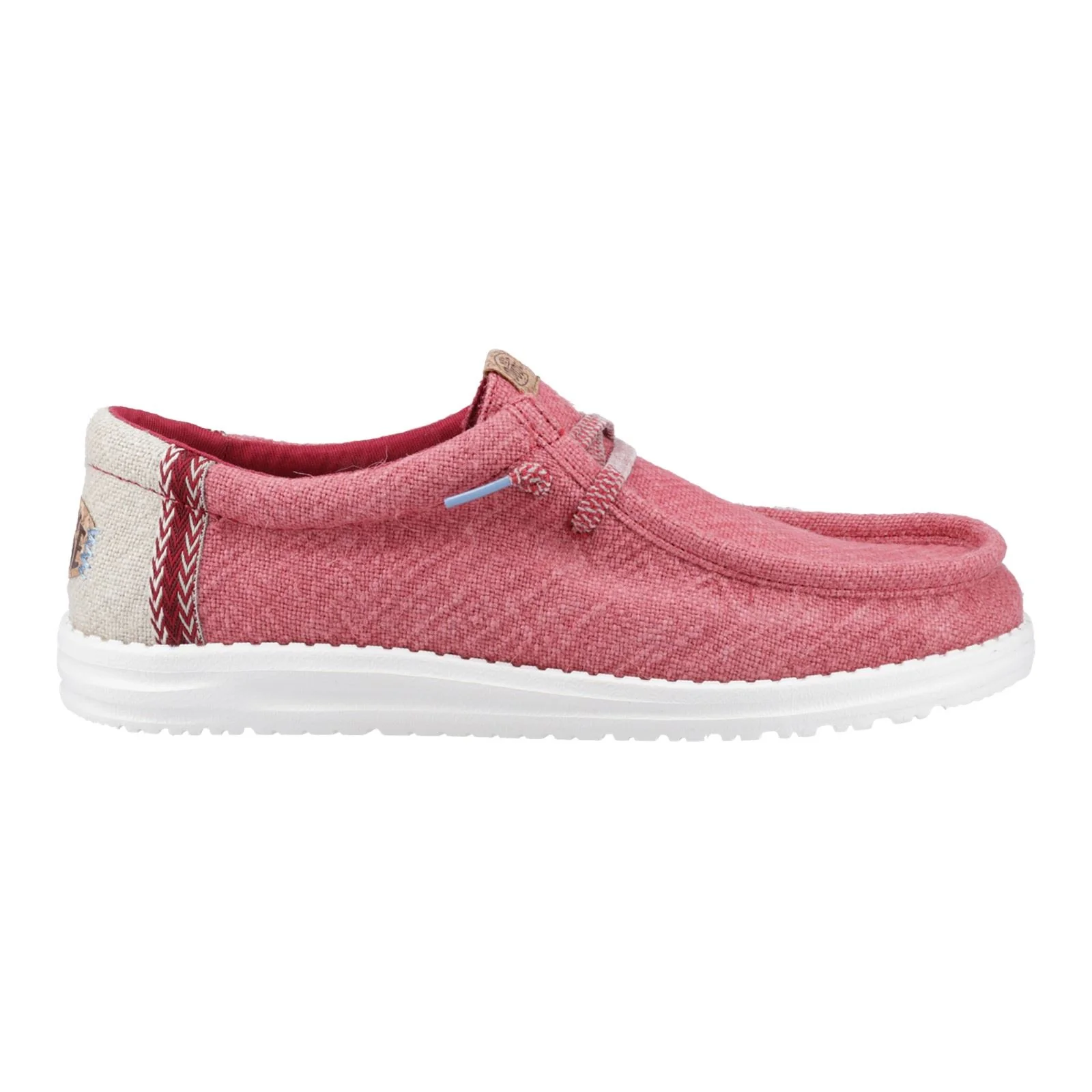 HEYDUDE Wally Jute Jute Men's Claret Red/Silver Birch Moccasins Shoes - Image 9