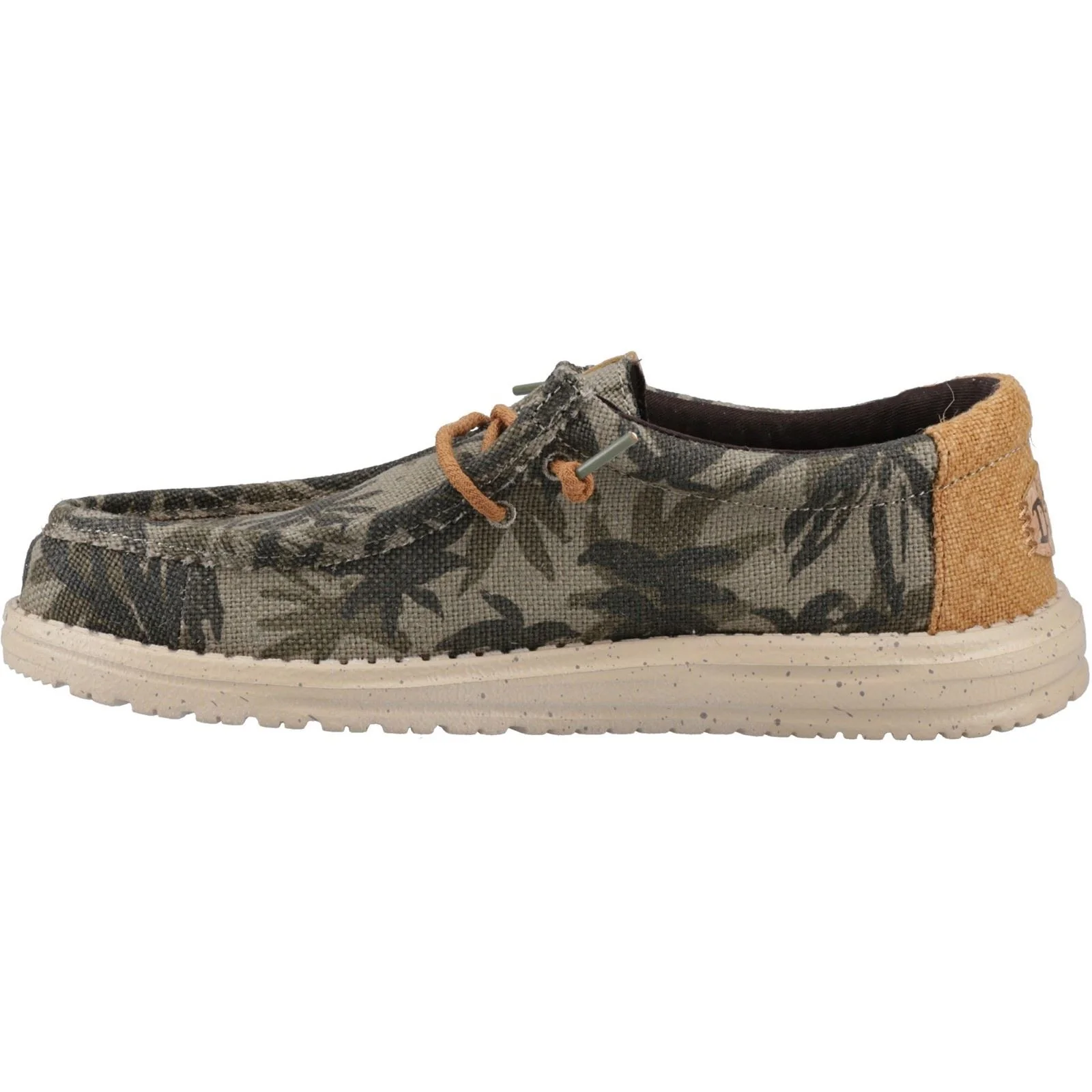 HEYDUDE Wally Palm Jute Jute Men's Burnt Olive/Ginger Brown Moccasins Shoes - Image 4