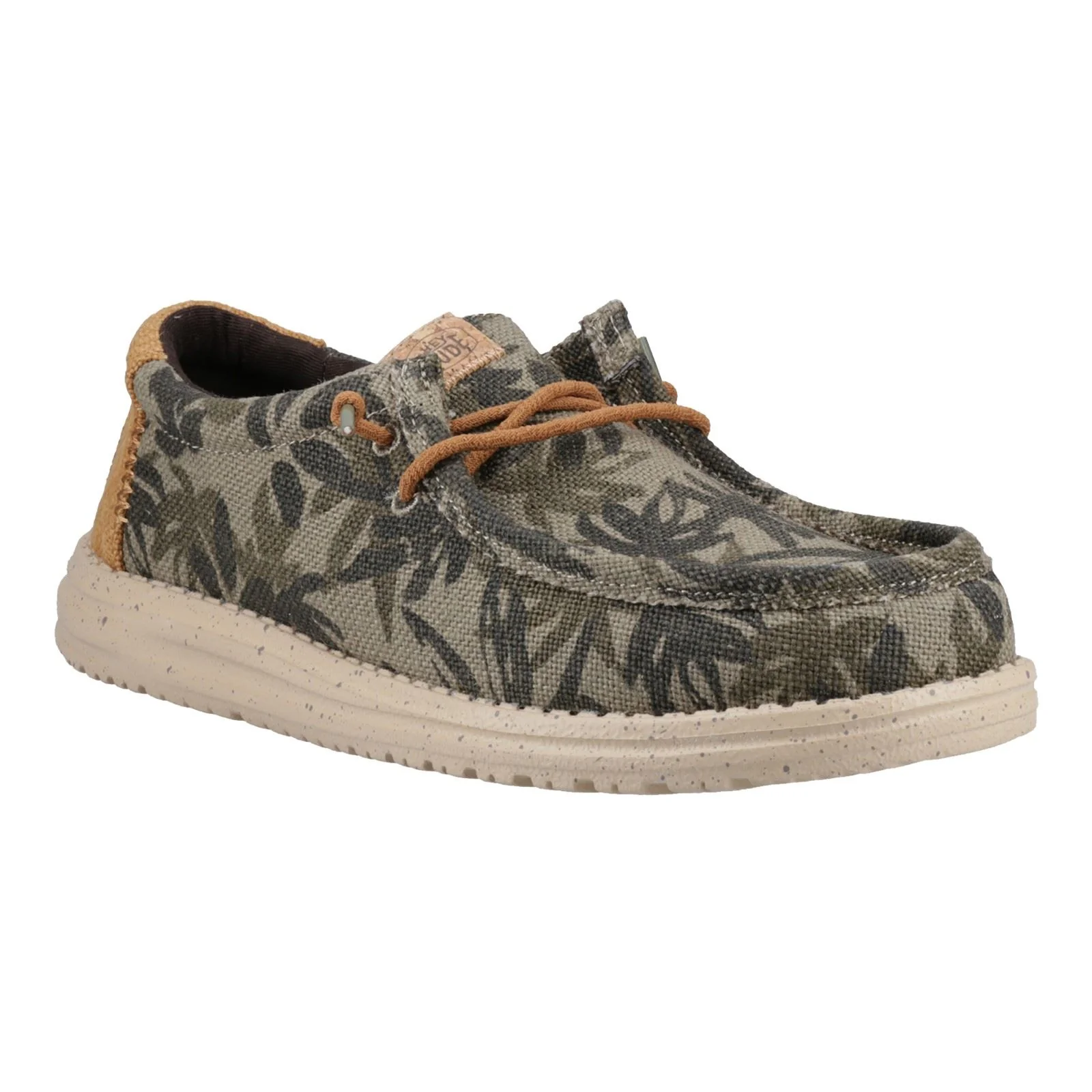 HEYDUDE Wally Palm Jute Jute Men's Burnt Olive/Ginger Brown Moccasins Shoes - Image 6