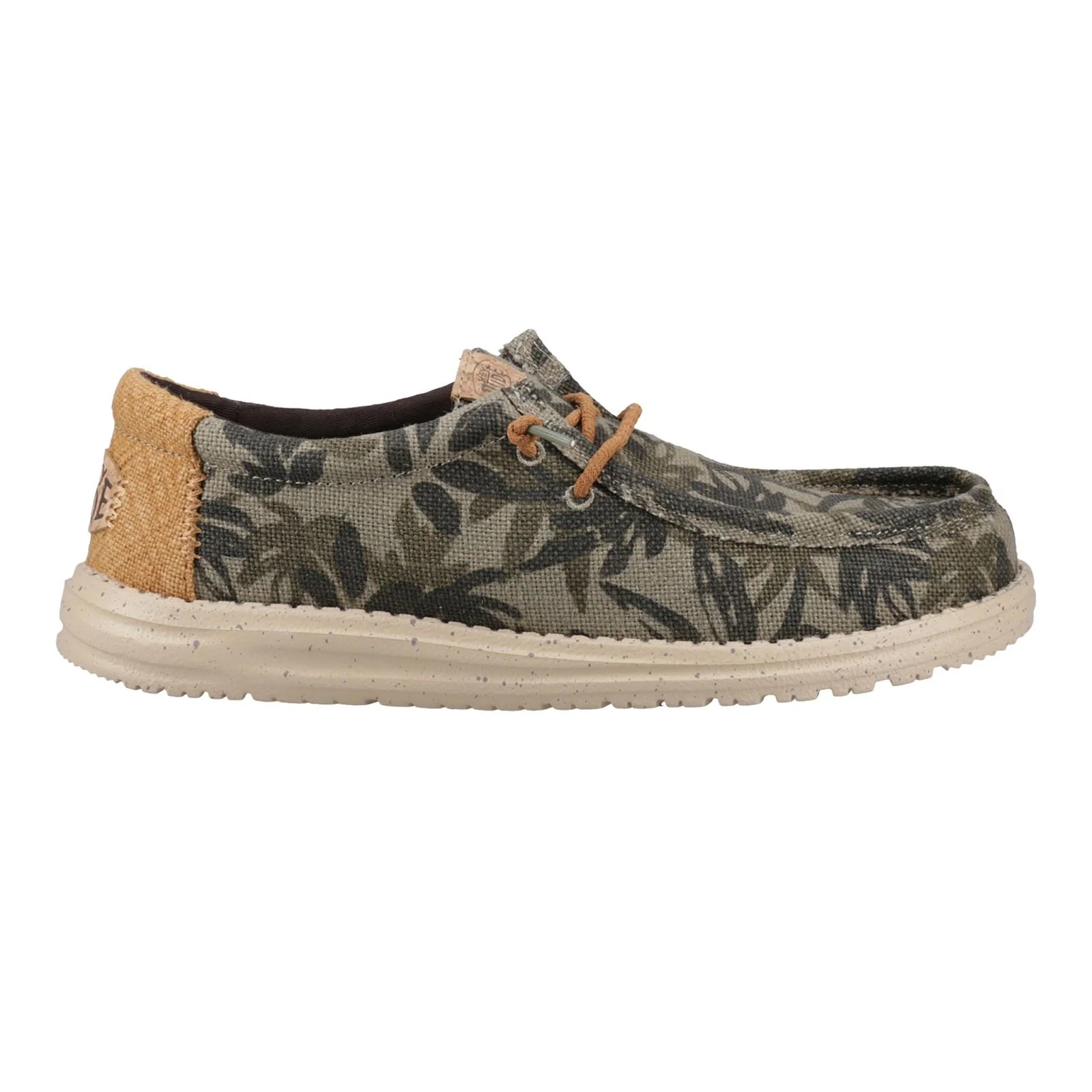 HEYDUDE Wally Palm Jute Jute Men's Burnt Olive/Ginger Brown Moccasins Shoes - Image 9