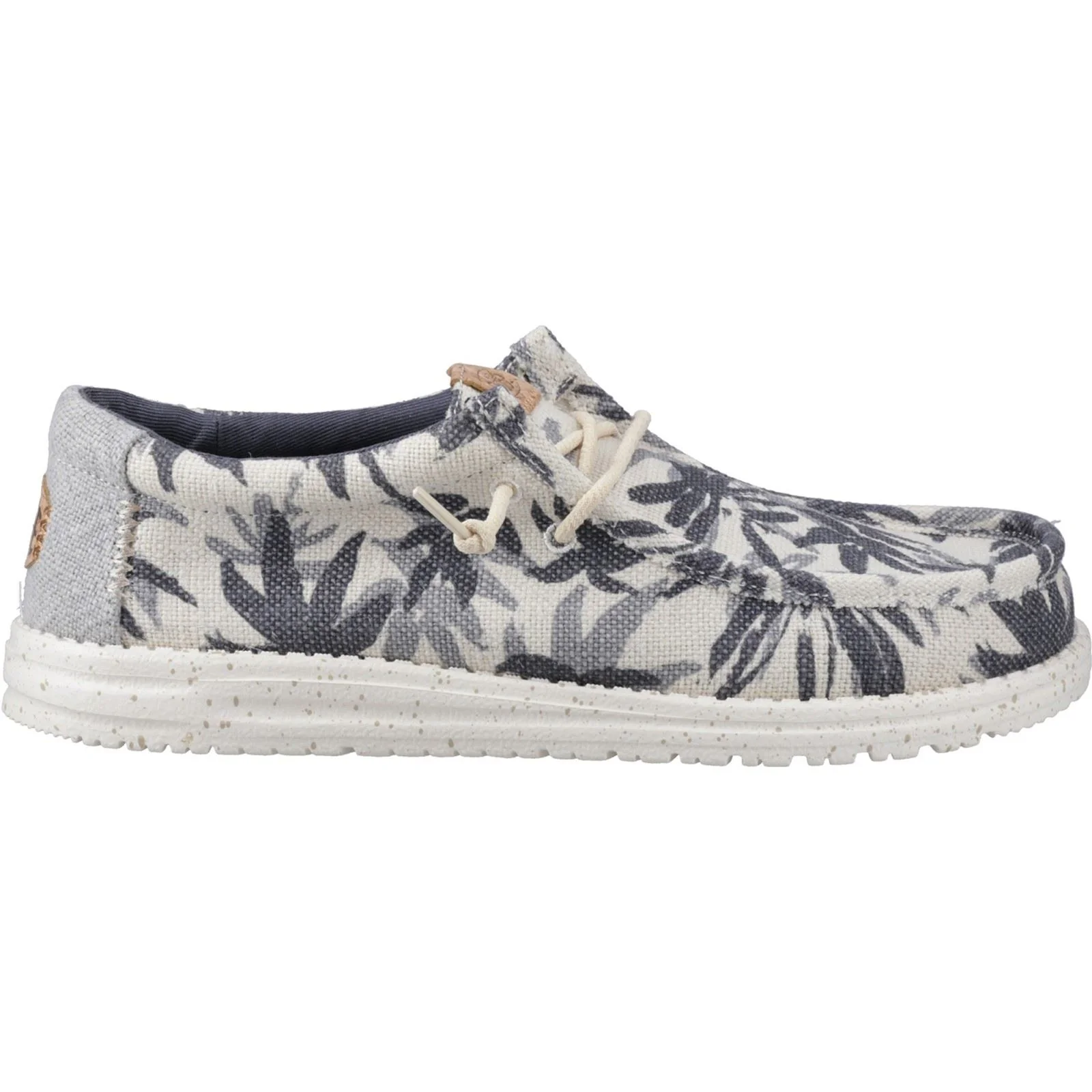 HEYDUDE Wally Palm Jute Jute Men's Egret/Cloud Blue Moccasins Shoes - Image 5