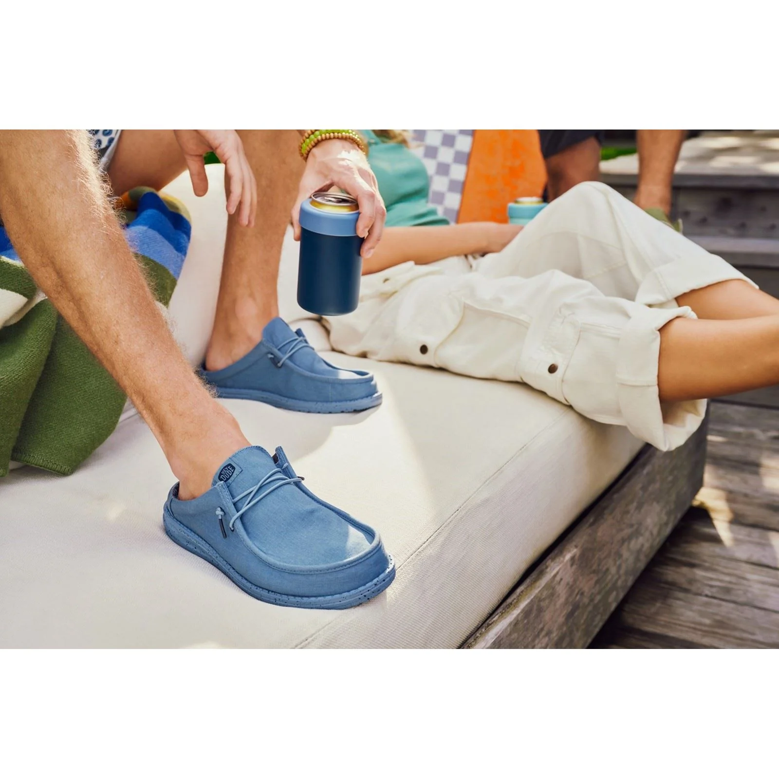 HEYDUDE Men's Wally Slip Canvas Mule in Elemental Blue - Image 9