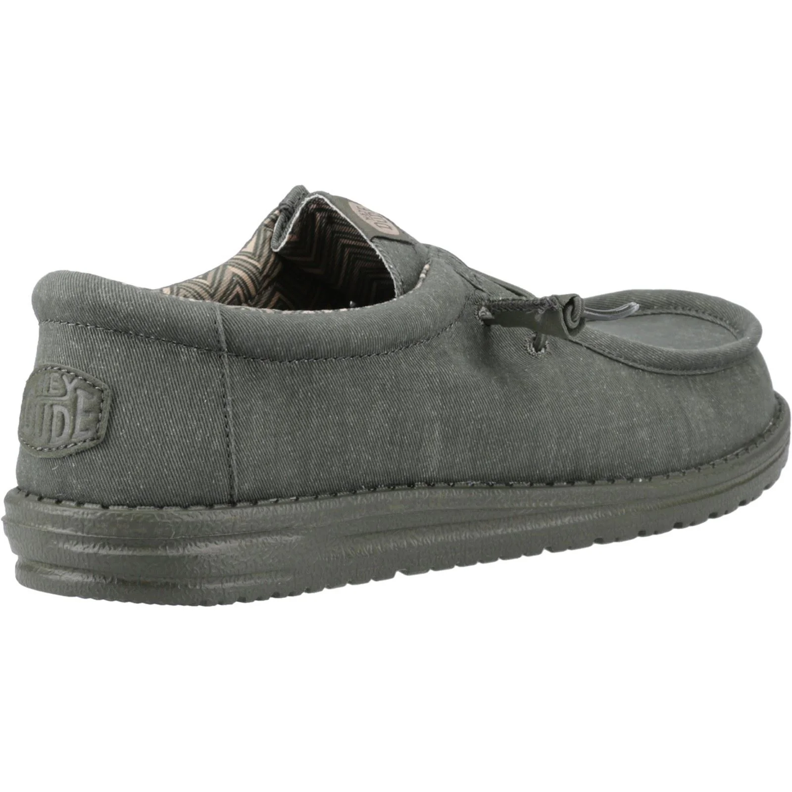 HEYDUDE Wally Stretch Canvas Cotton Men's Deep Green Moccasins Shoes - Image 2