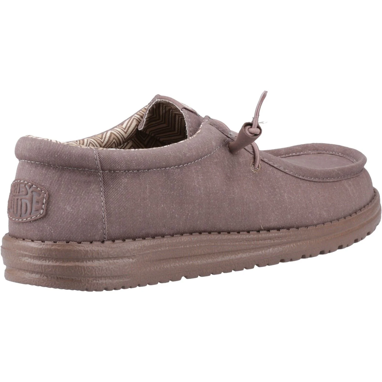 HEYDUDE Wally Stretch Canvas Cotton Men's Deep Taupe Moccasins Shoes - Image 2