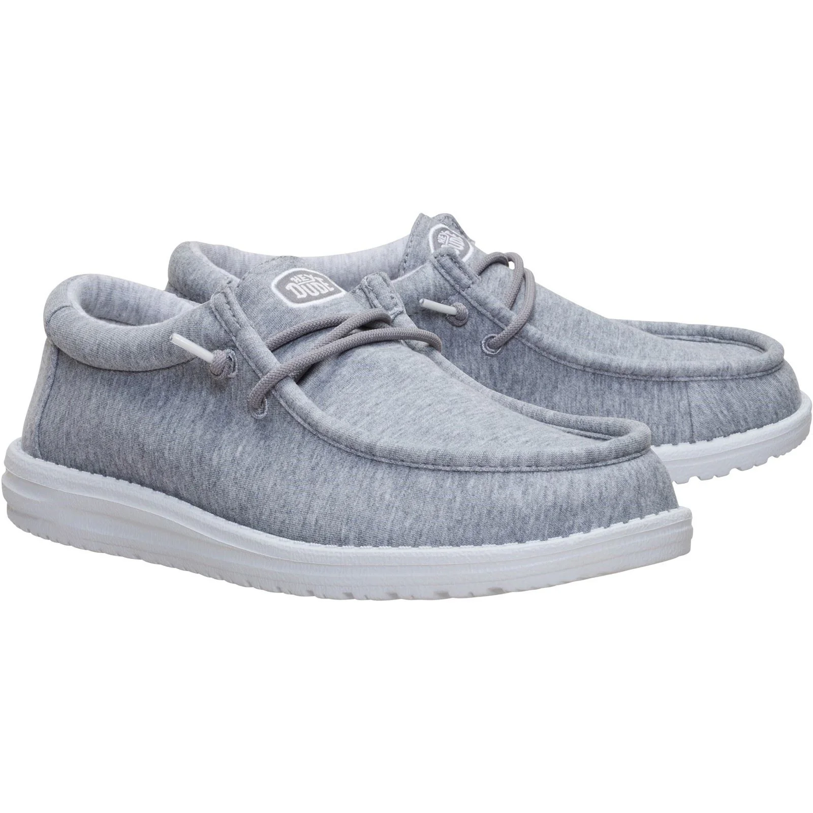 HEYDUDE Wally Stretch Jersey Textile Men's Grey Loafers - Image 3