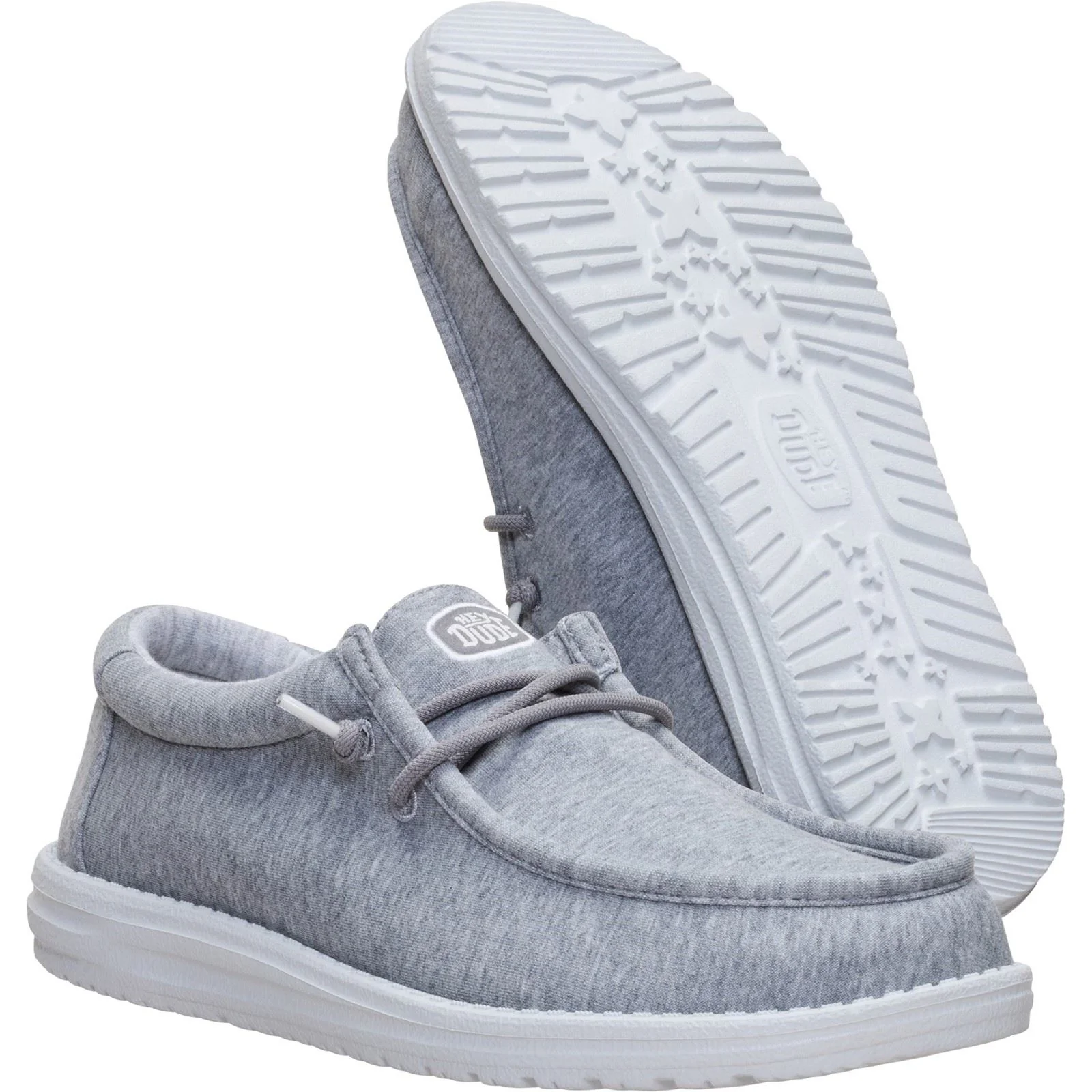 HEYDUDE Wally Stretch Jersey Textile Men's Grey Loafers - Image 4