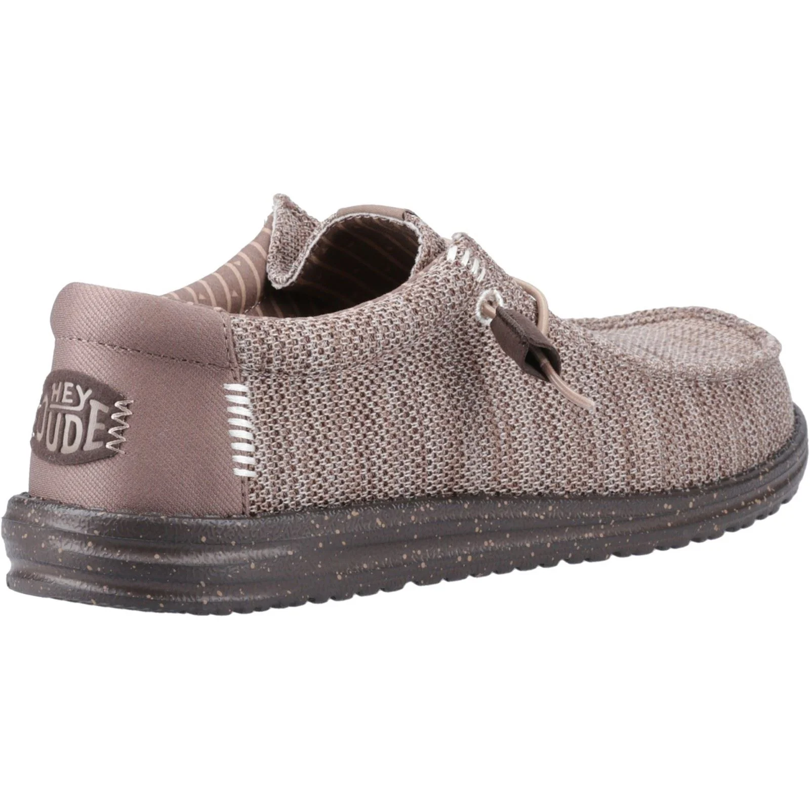 HEYDUDE Wally Stretch Mesh Polyester Men's Deep Taupe/Mole Brown Moccasins Shoes - Image 2