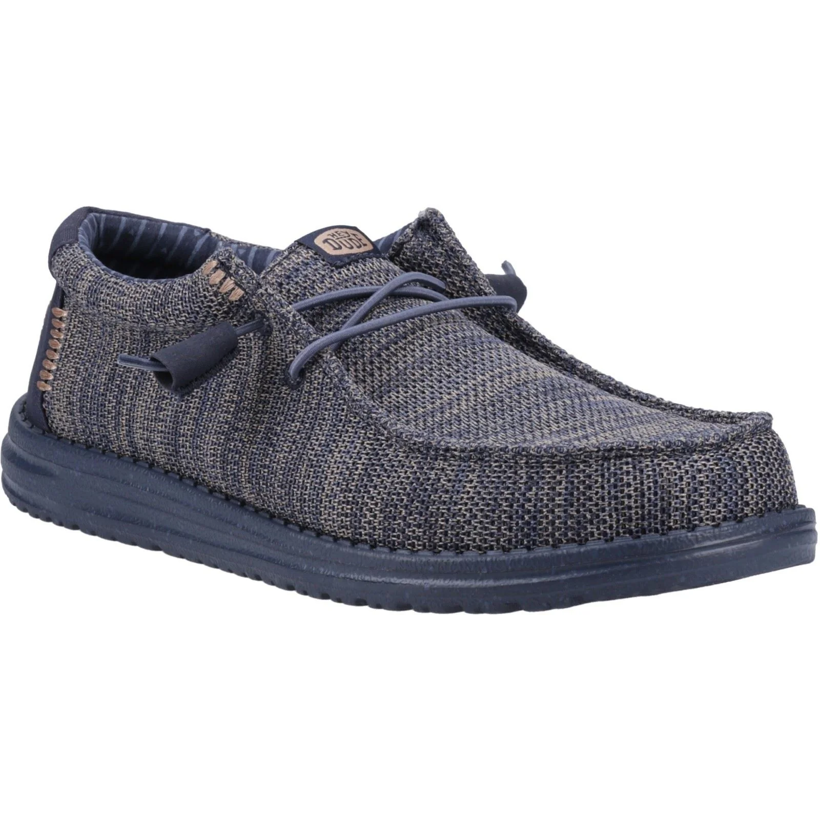 HEYDUDE Wally Stretch Mesh Polyester Men's Navy Blazer Moccasins Shoes