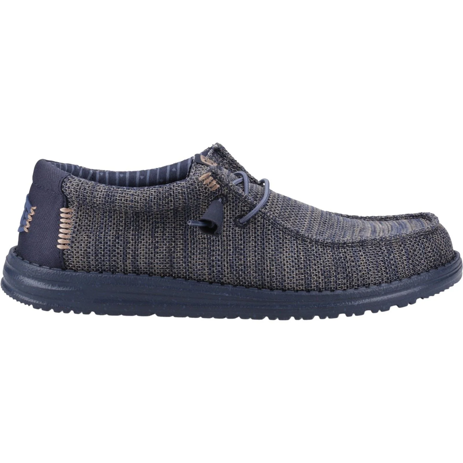 HEYDUDE Wally Stretch Mesh Polyester Men's Navy Blazer Moccasins Shoes - Image 5