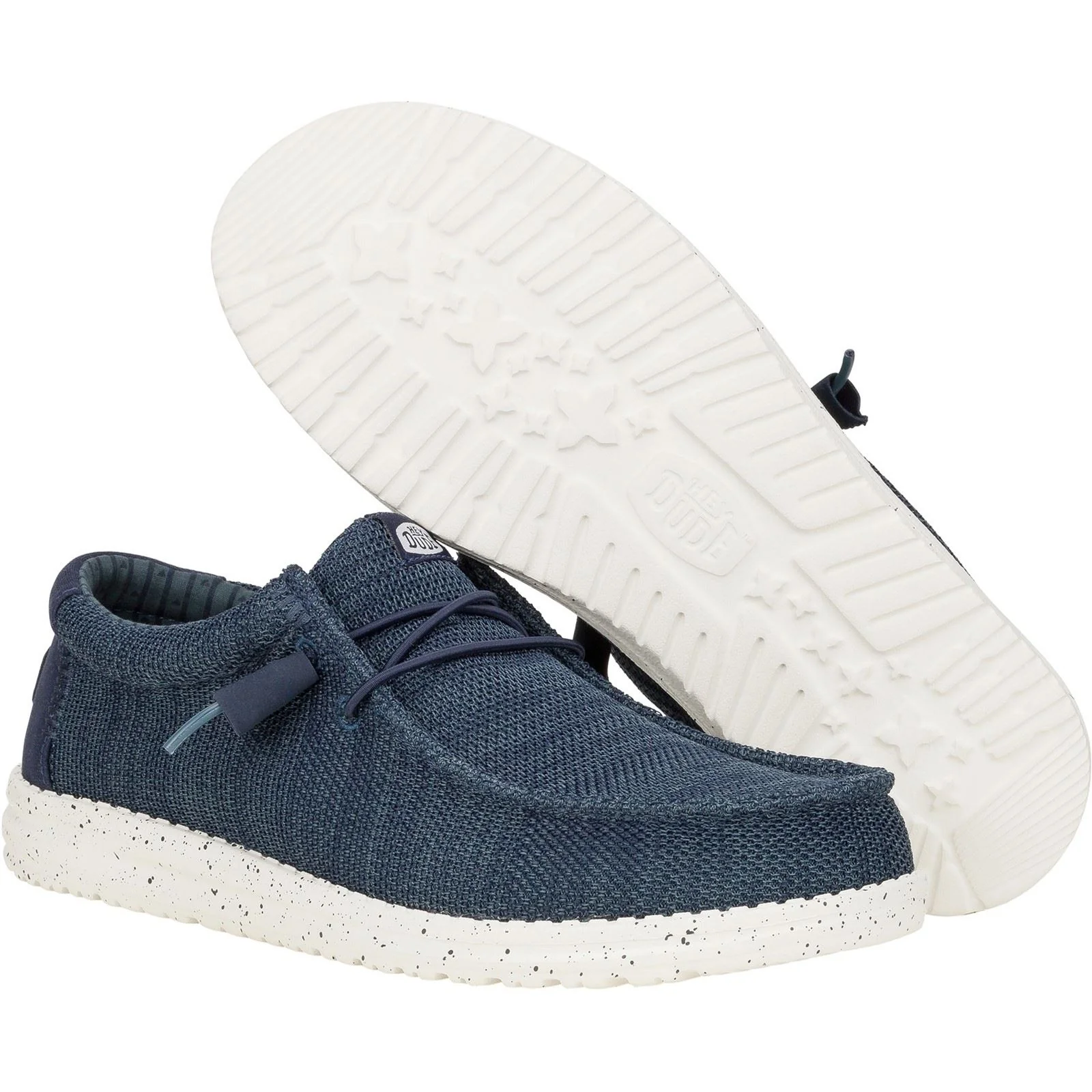 HEYDUDE Men's Wally Stretch Mesh Shoes in Navy - Image 3