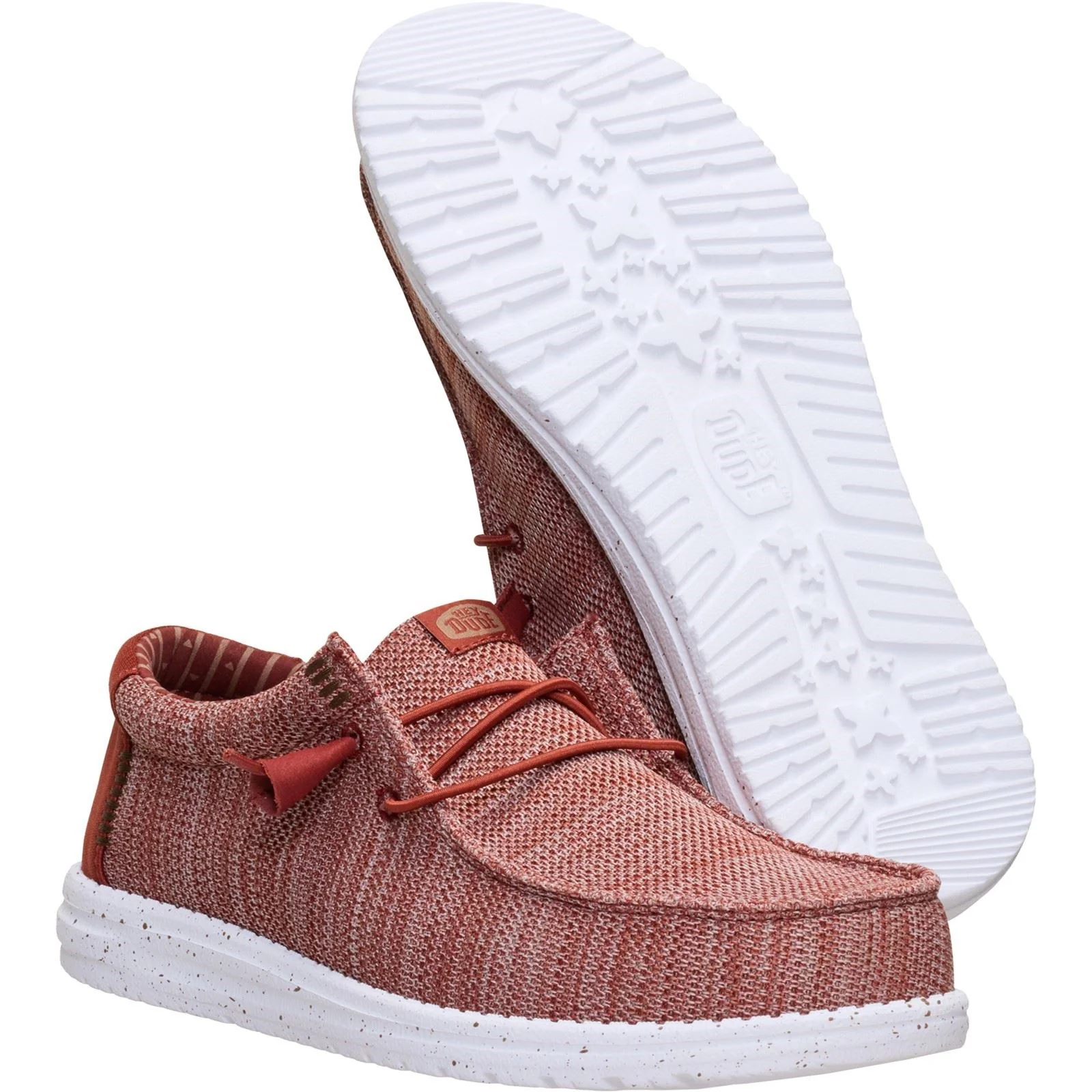 HEYDUDE Wally Stretch Sox Polyester Men's Burnt Red/Multi Loafers - Image 3