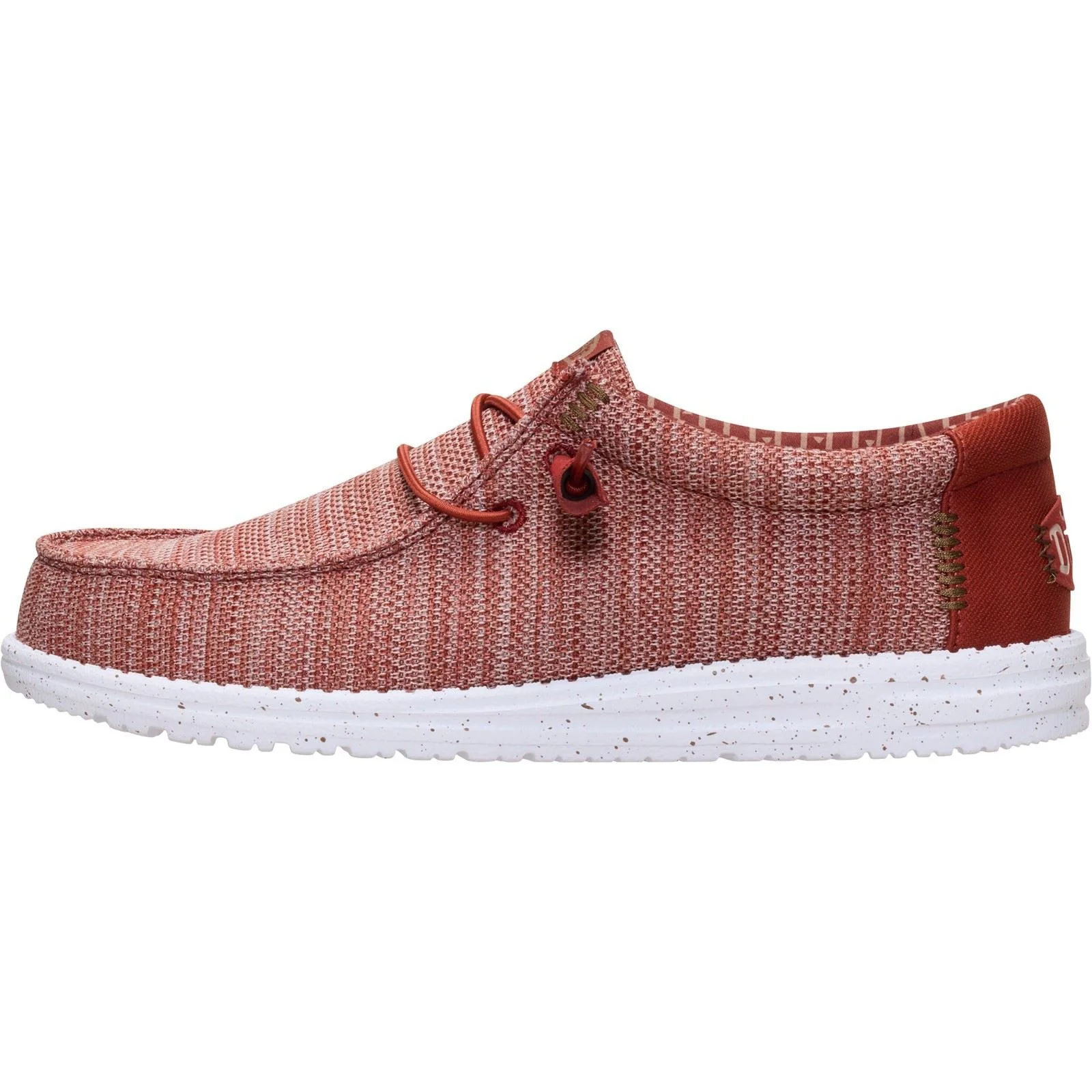 HEYDUDE Wally Stretch Sox Polyester Men's Burnt Red/Multi Loafers - Image 5