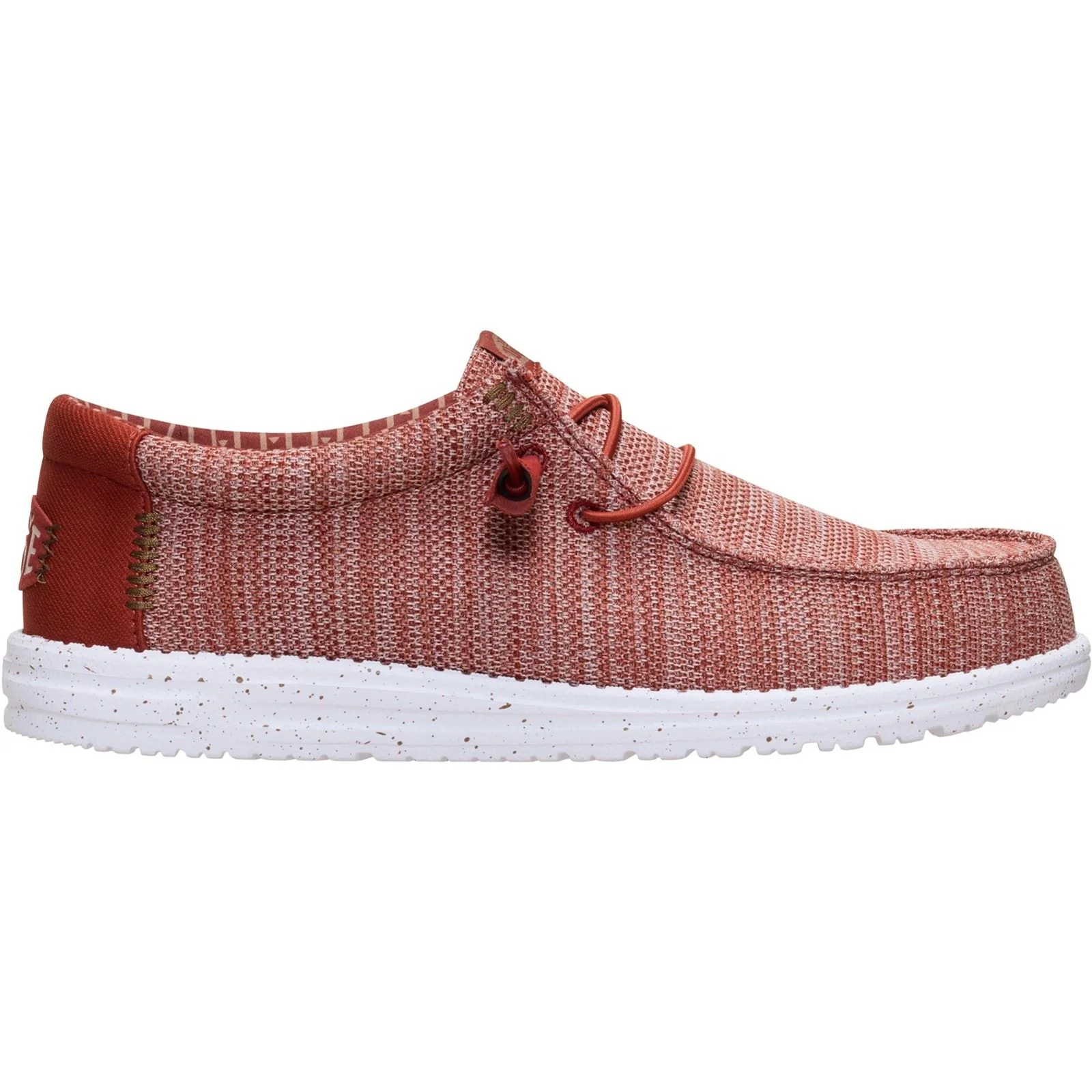 HEYDUDE Wally Stretch Sox Polyester Men's Burnt Red/Multi Loafers - Image 6