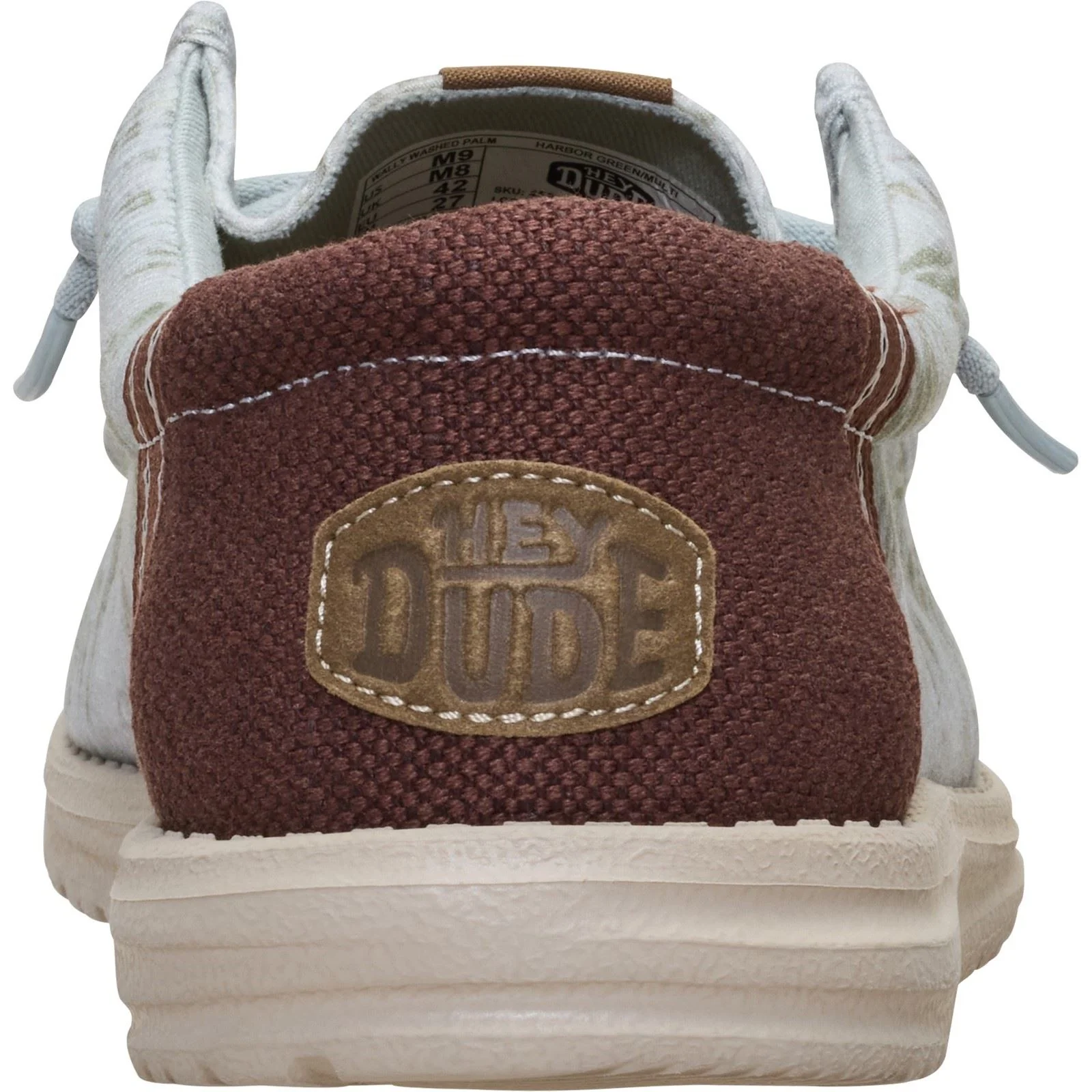 HEYDUDE Wally Washed Textile Men's Harbour Green/Multi Loafers - Image 2