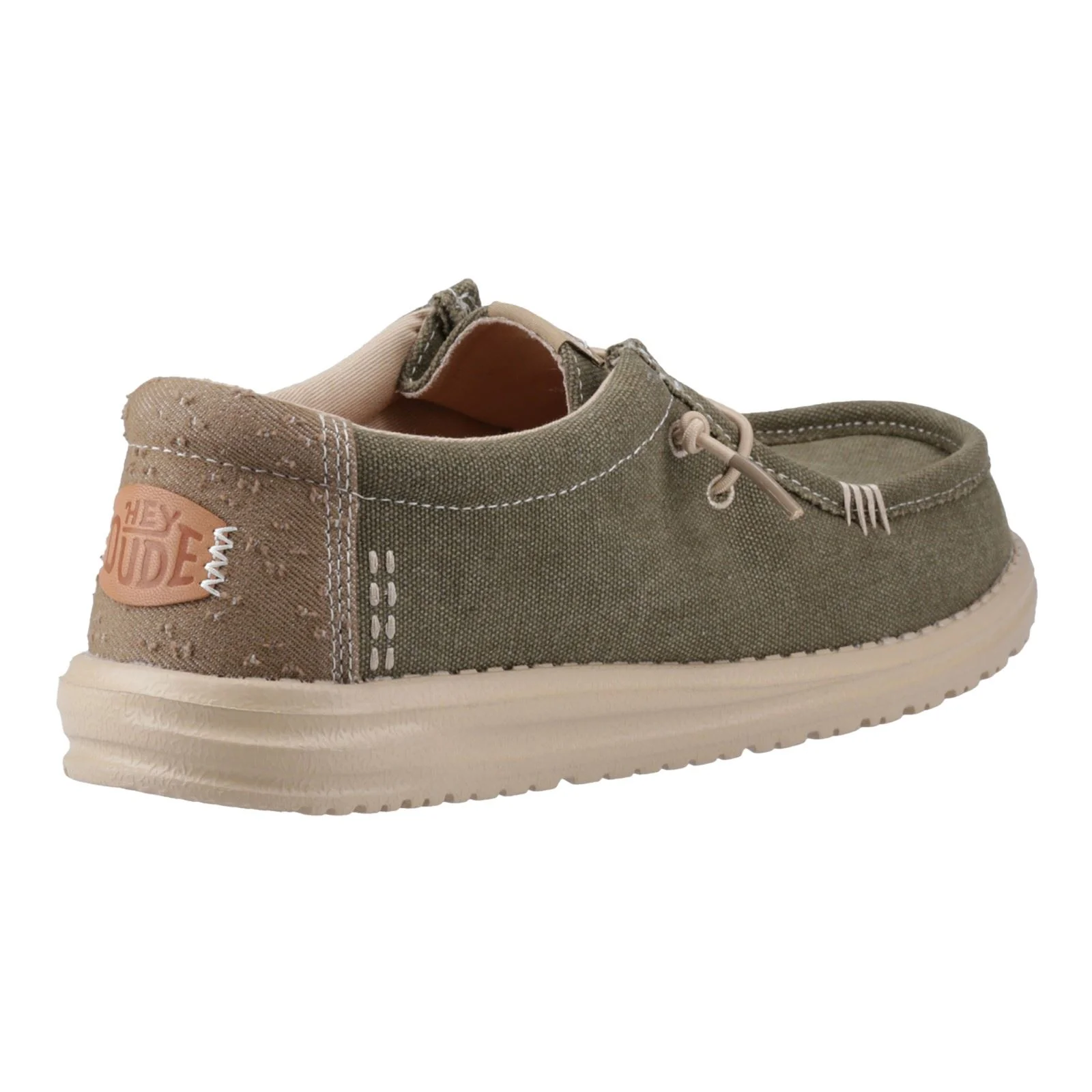 HEYDUDE Wally Workwear Polyester Blend Men's Dusky Green/Irish Cream Moccasins Shoes - Image 7