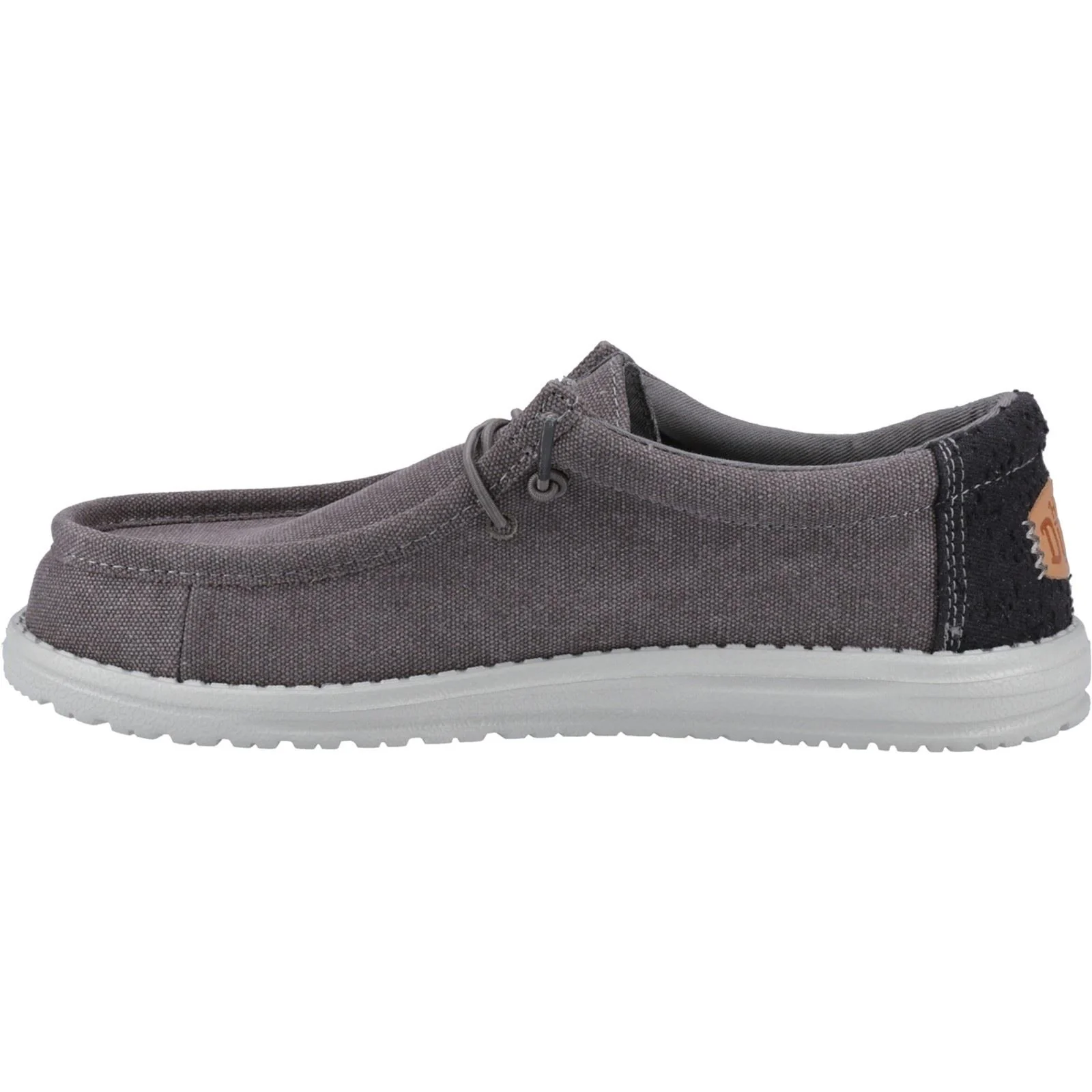 HEYDUDE Wally Workwear Polyester Blend Men's Granite Grey/Black Moccasins Shoes - Image 4