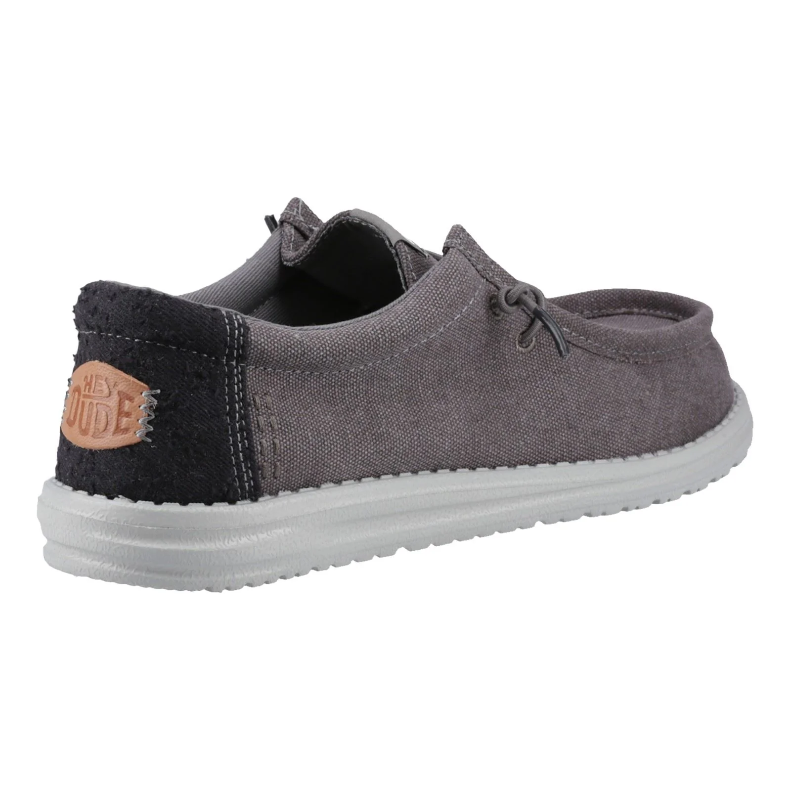 HEYDUDE Wally Workwear Polyester Blend Men's Granite Grey/Black Moccasins Shoes - Image 7