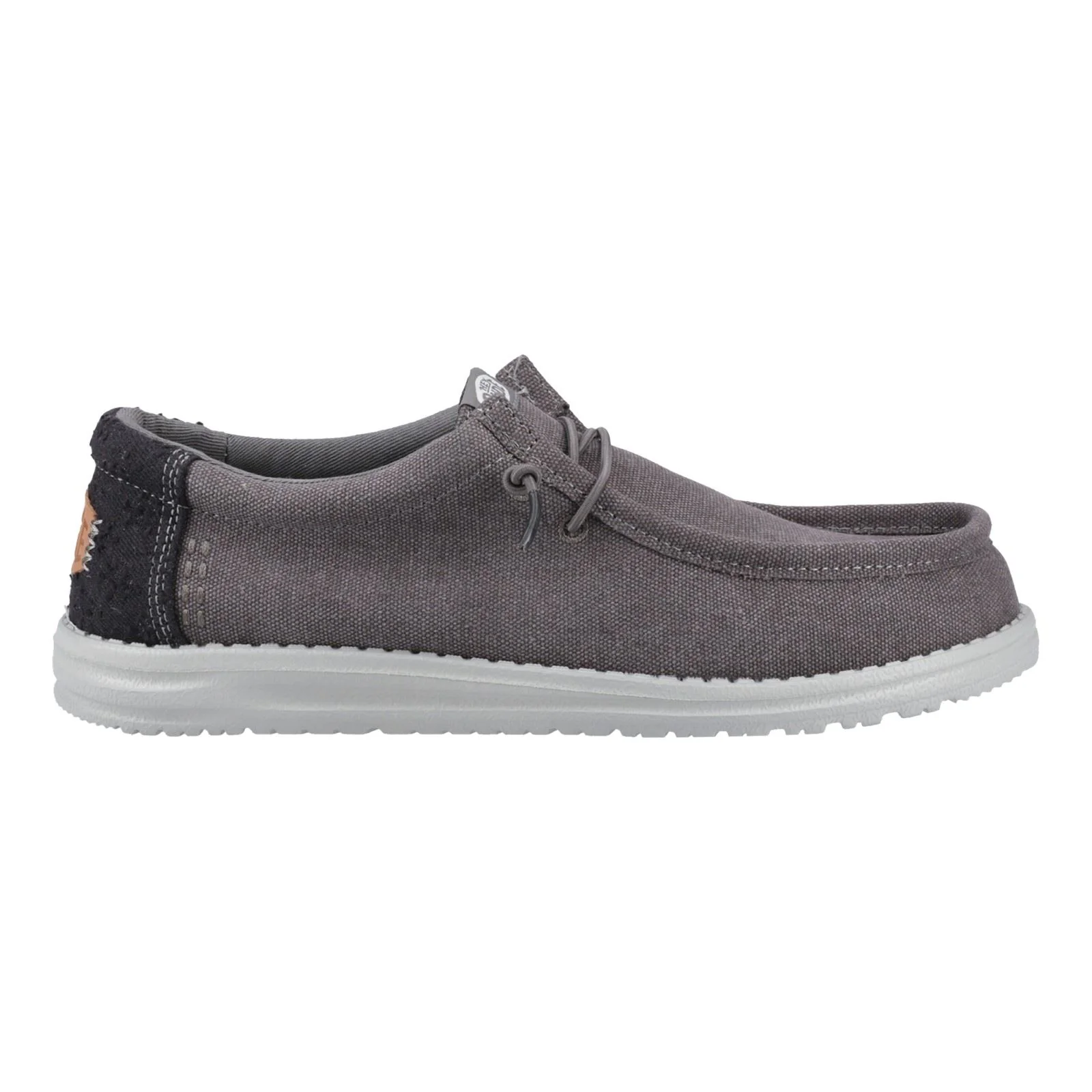 HEYDUDE Wally Workwear Polyester Blend Men's Granite Grey/Black Moccasins Shoes - Image 9