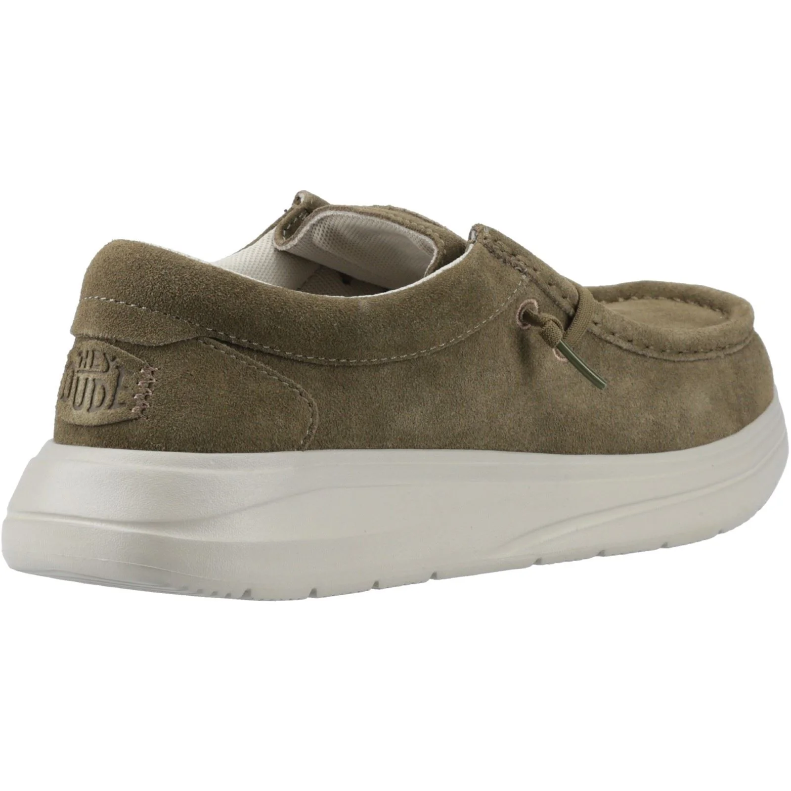 HEYDUDE Wally X Suede Suede Men's Dark Olive/Stone Grey Moccasins Shoes - Image 2
