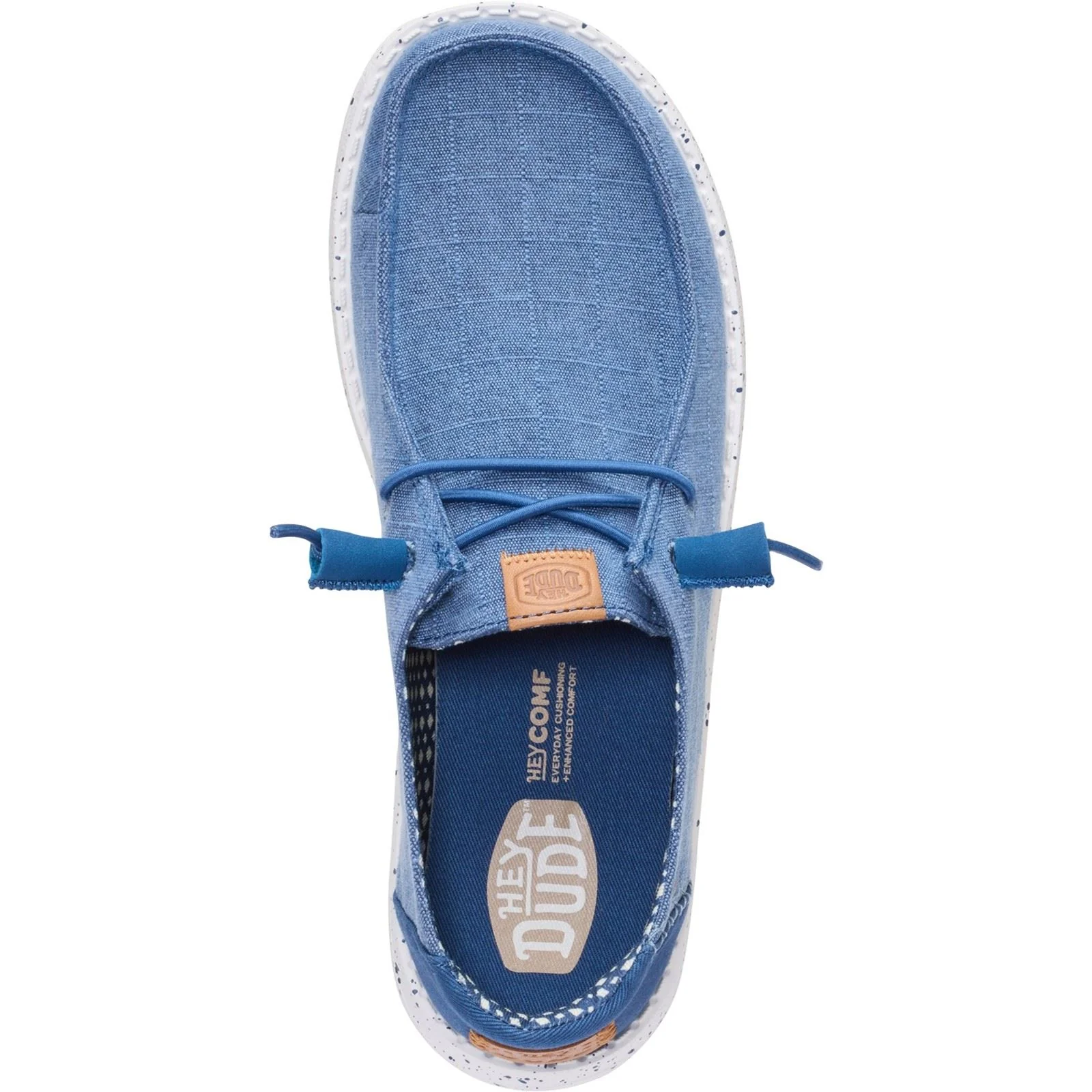 HEYDUDE Wendy Chambray Textile Women's Ensign Blue Loafers - Image 5