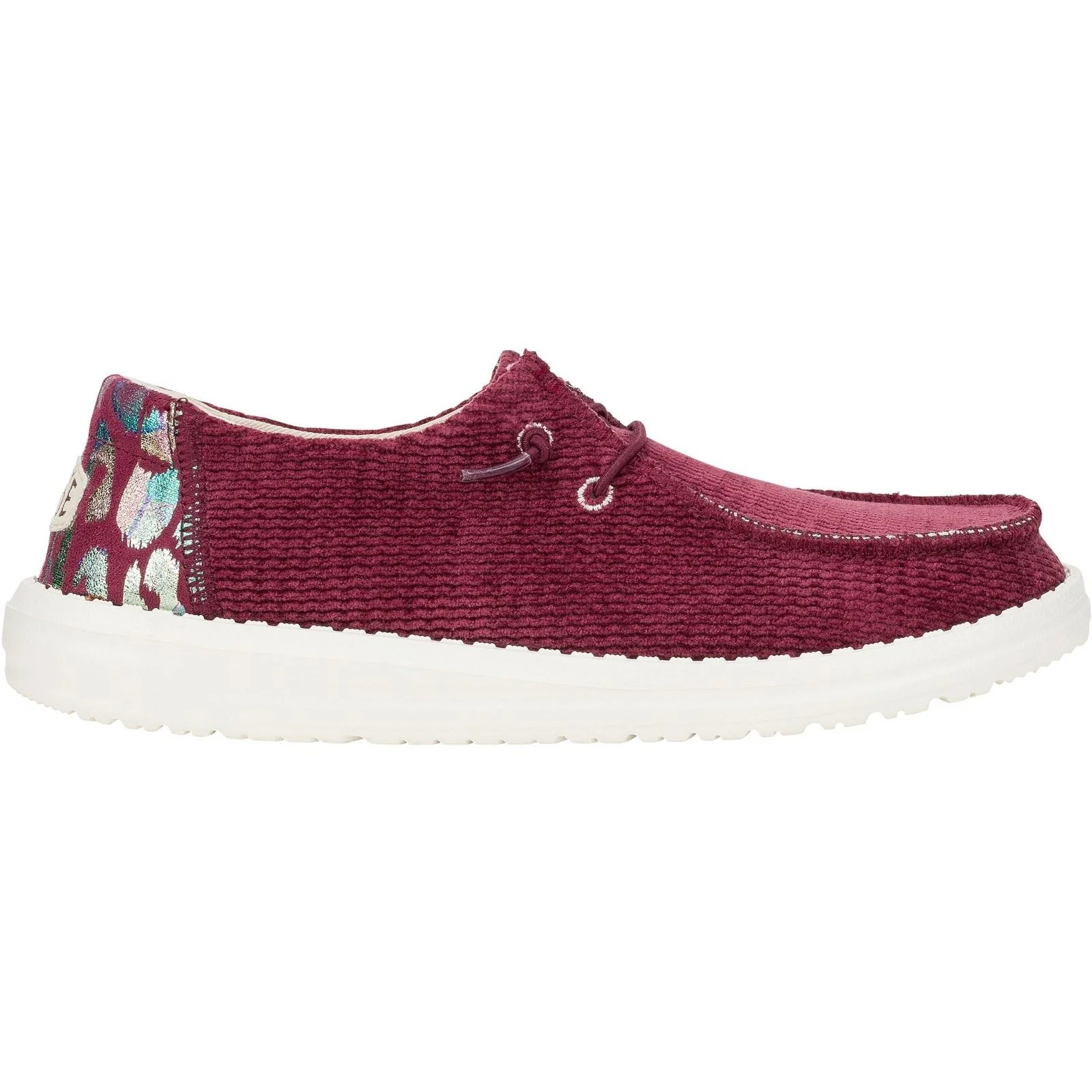 HEYDUDE Women's Wendy Corduroy Leo Shoes in Burgundy - Image 6
