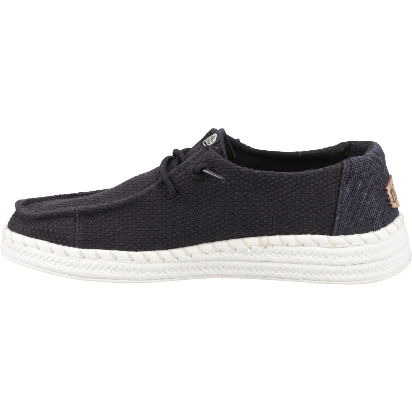 HEYDUDE Wendy Espadrille Woven Cotton Blend Women's Black Espadrilles - Image 4