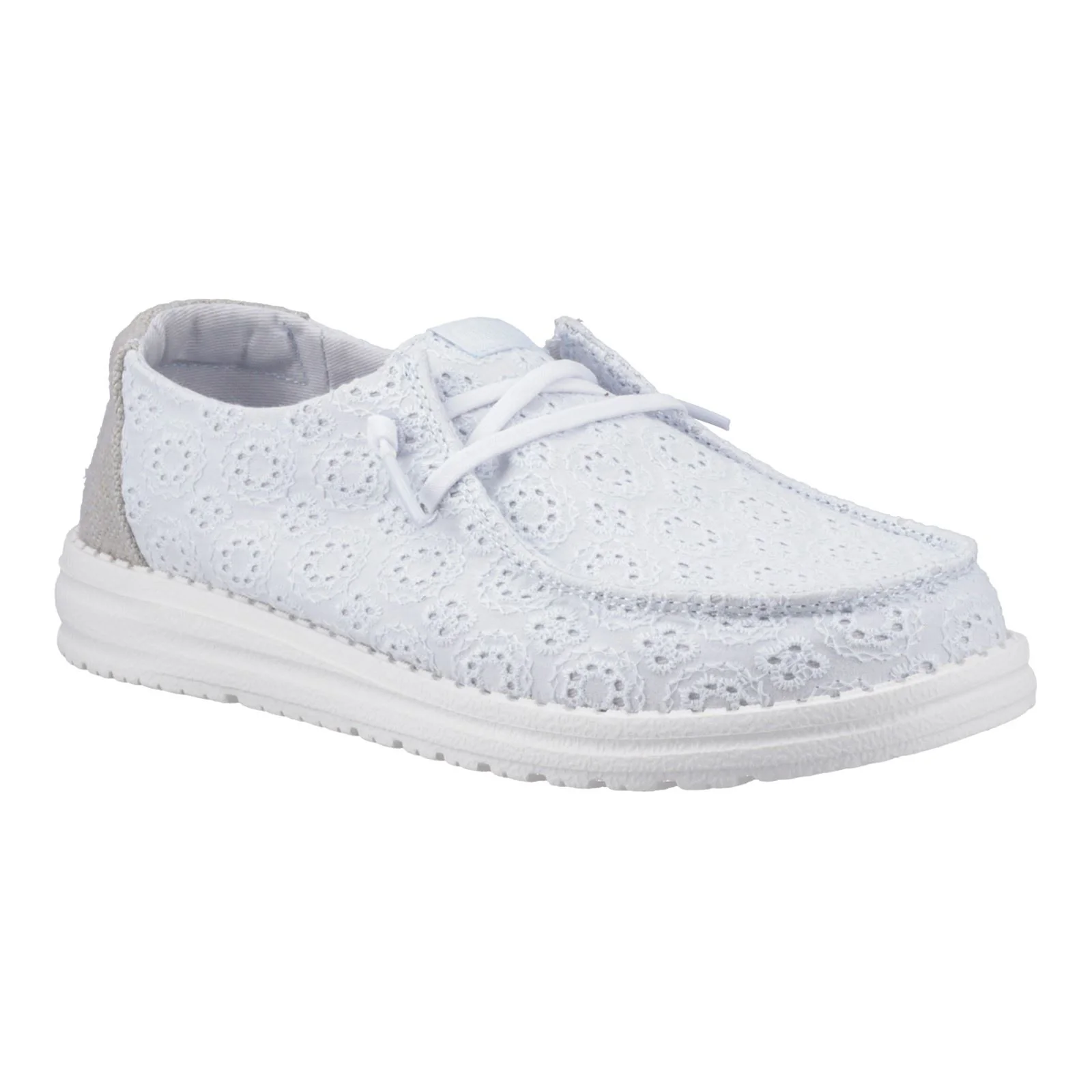 HEYDUDE Wendy Eyelet Lace Cotton Blend Women's Ancient Blue Moccasins Shoes - Image 6