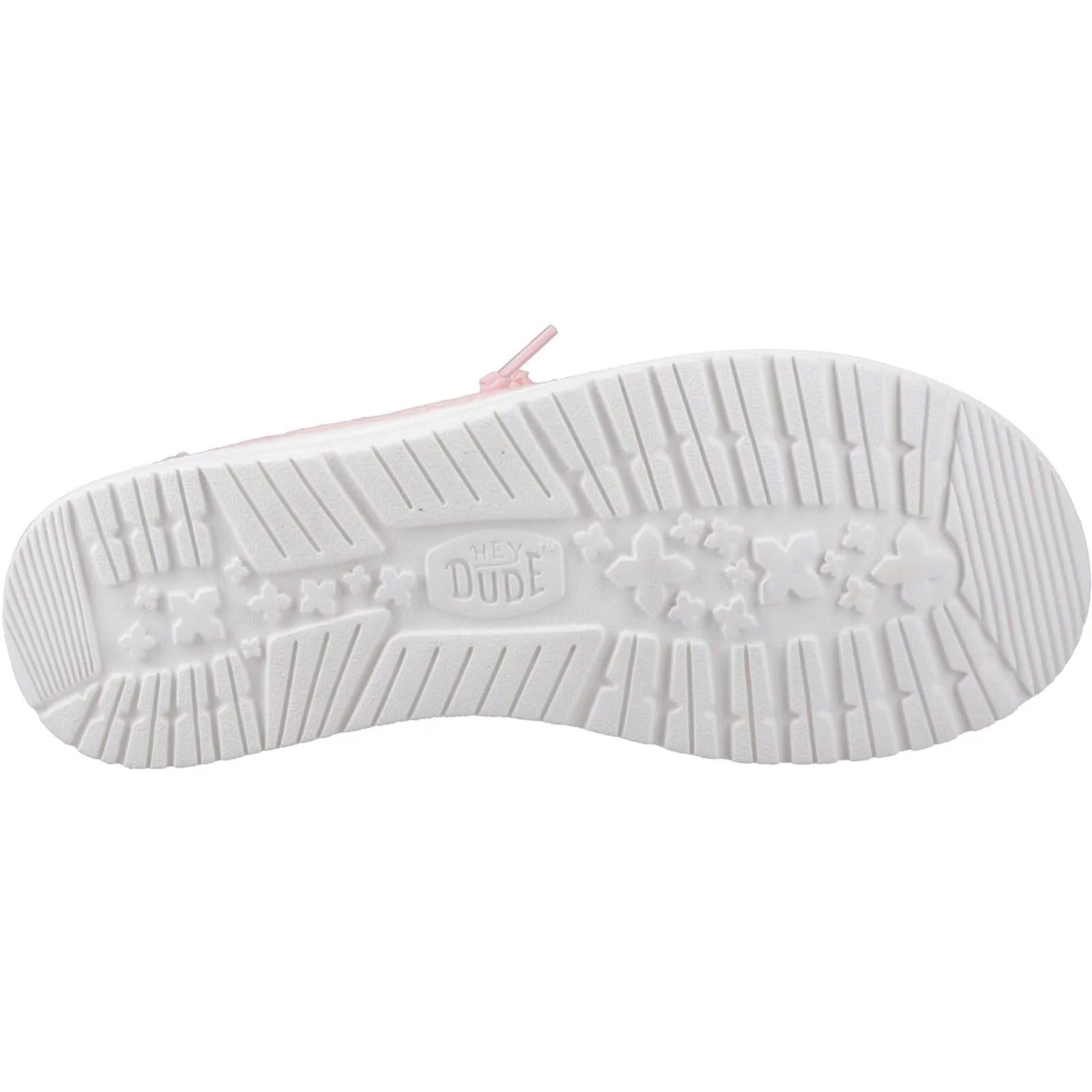 HEYDUDE Wendy Eyelet Lace Cotton Blend Women's Pale Pink Moccasins Shoes - Image 3
