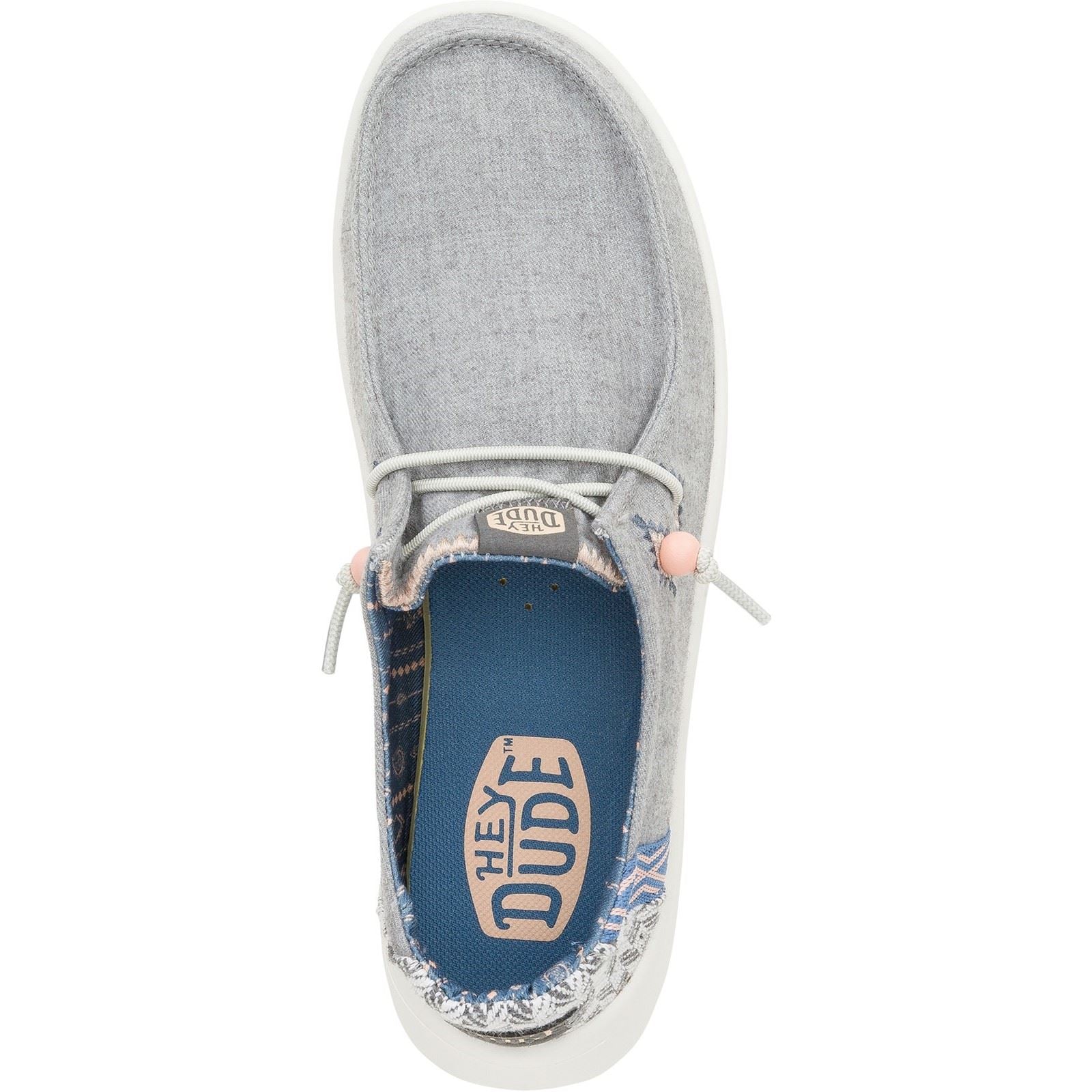 HEYDUDE Women's Wendy Peak Chambray Woven Shoes in Grey - Image 4