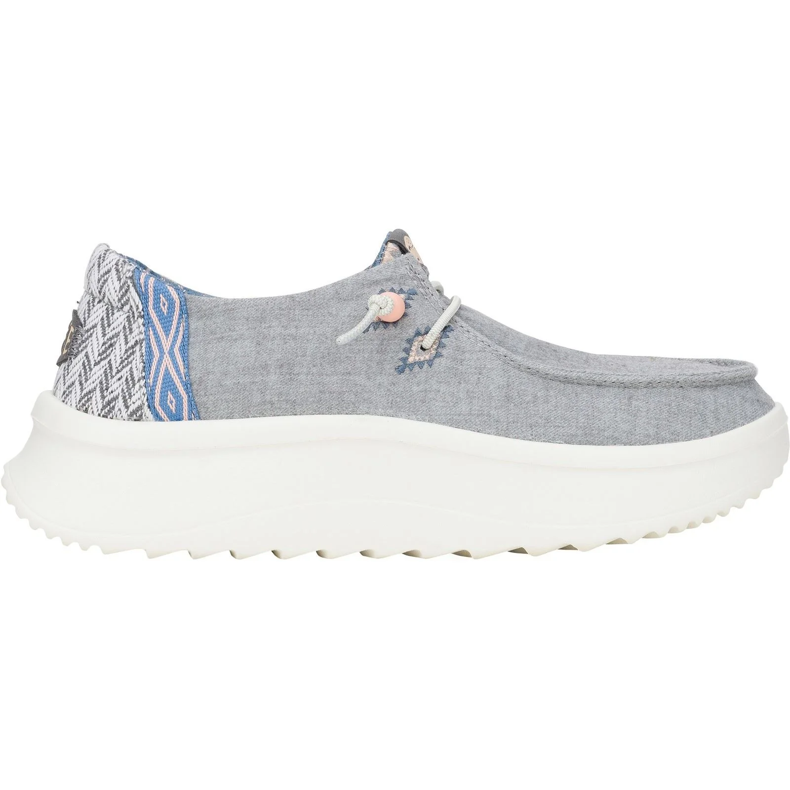 HEYDUDE Women's Wendy Peak Chambray Woven Shoes in Grey - Image 6