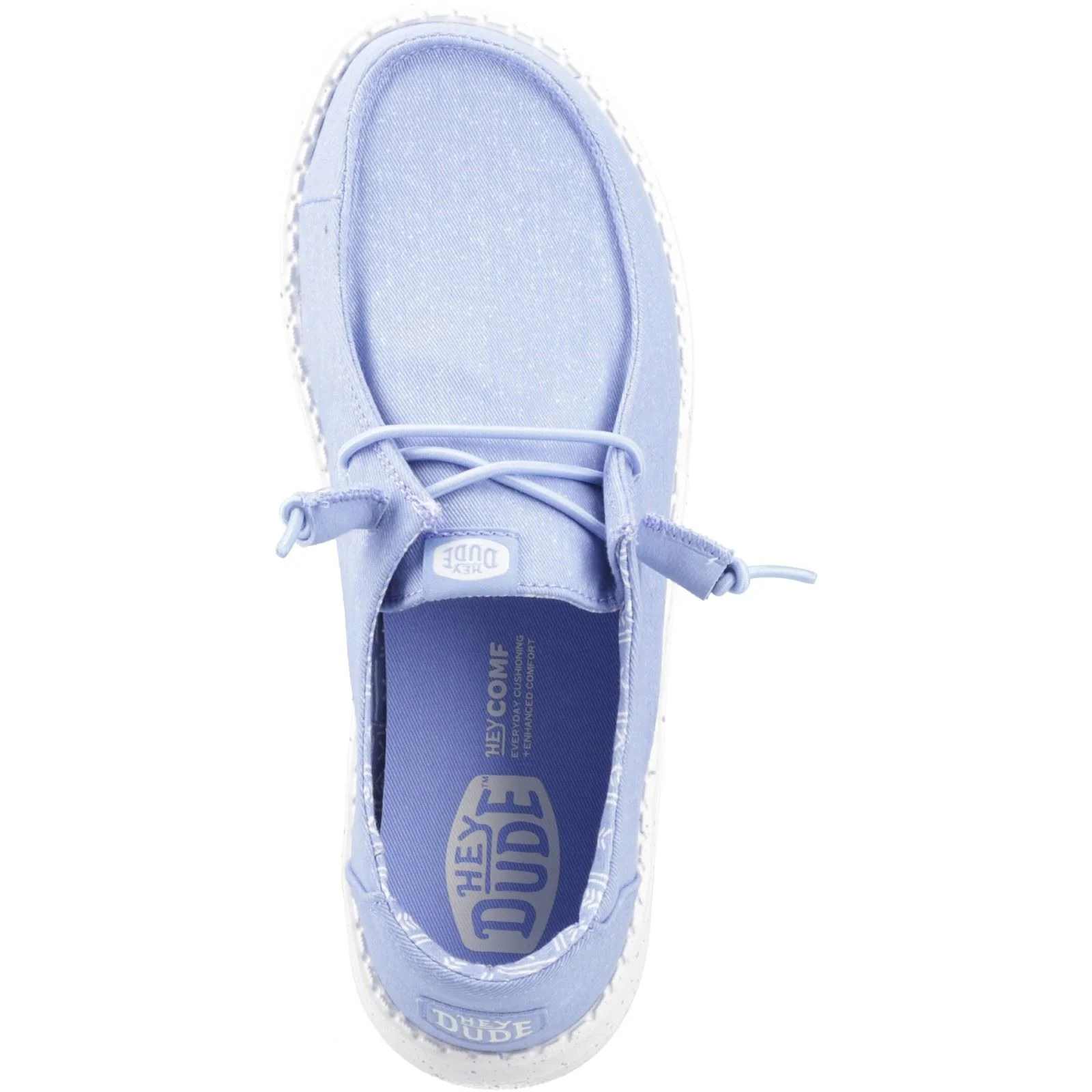HEYDUDE Wendy Stretch Canvas Textile Women's Hydrangea Blue Loafers - Image 4