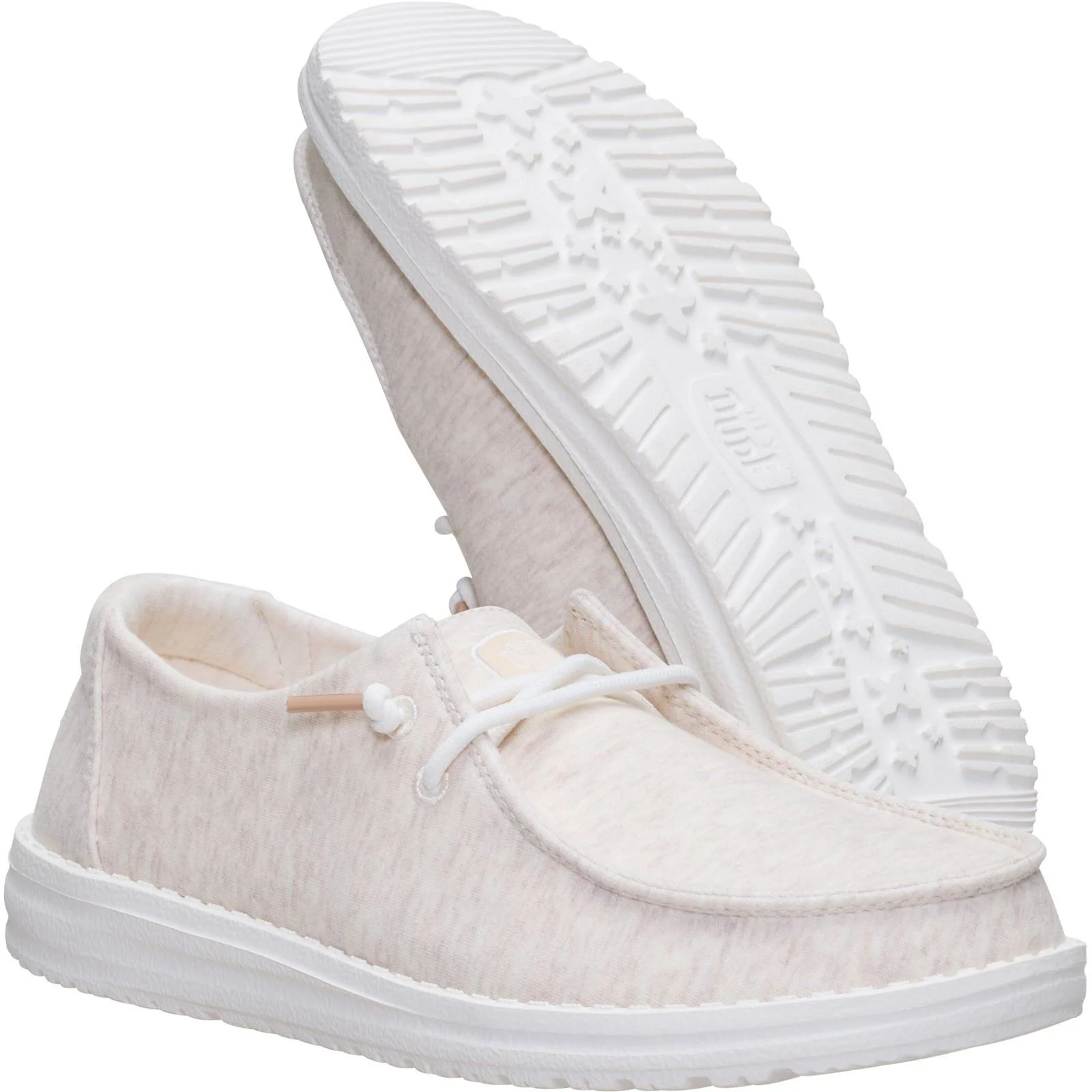 HEYDUDE Wendy Stretch Jersey Textile Women's Oatmeal Loafers - Image 4