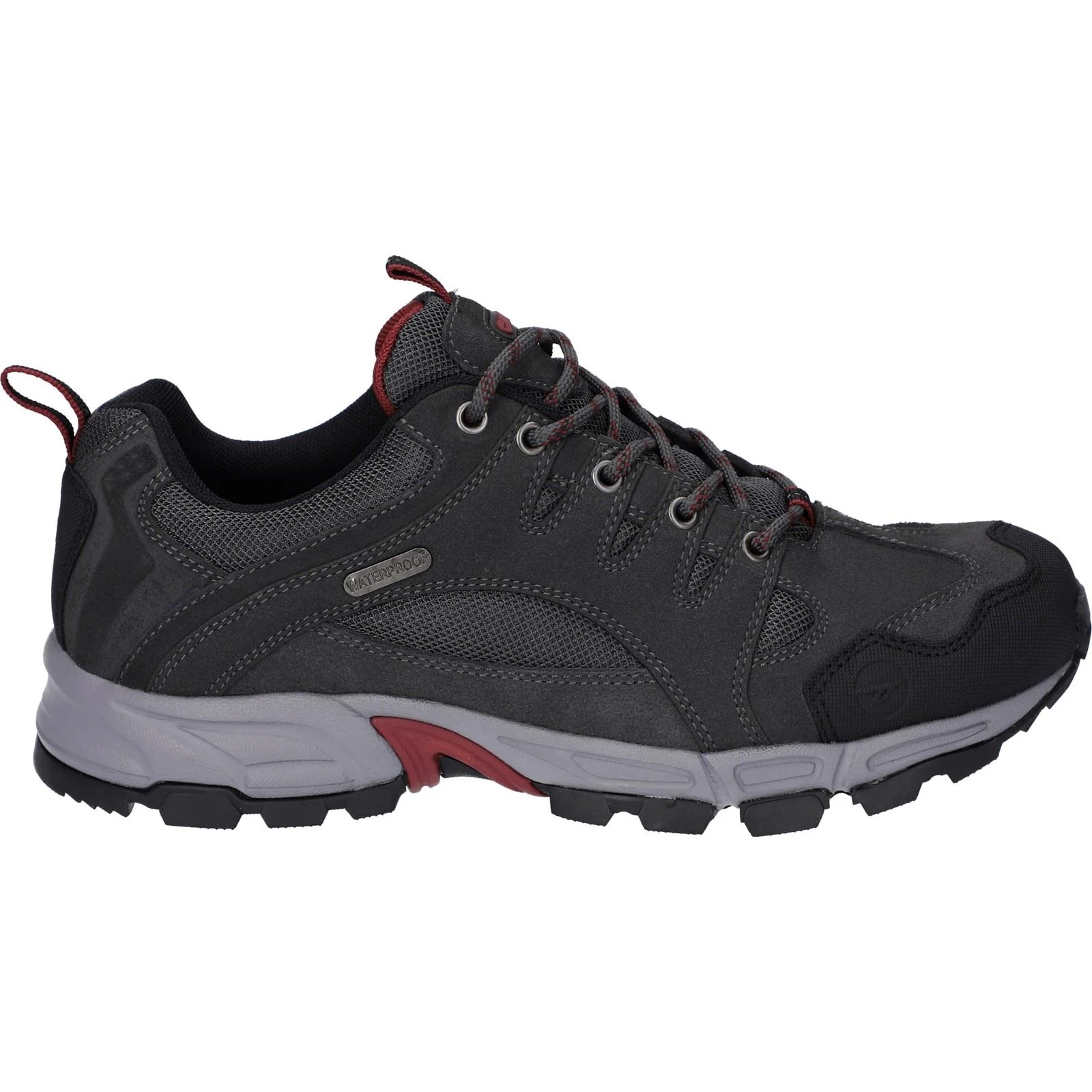 Hi-Tec Auckland Lite Leather Men's Graphite Grey/Dark Red Hiking Boots - Image 6