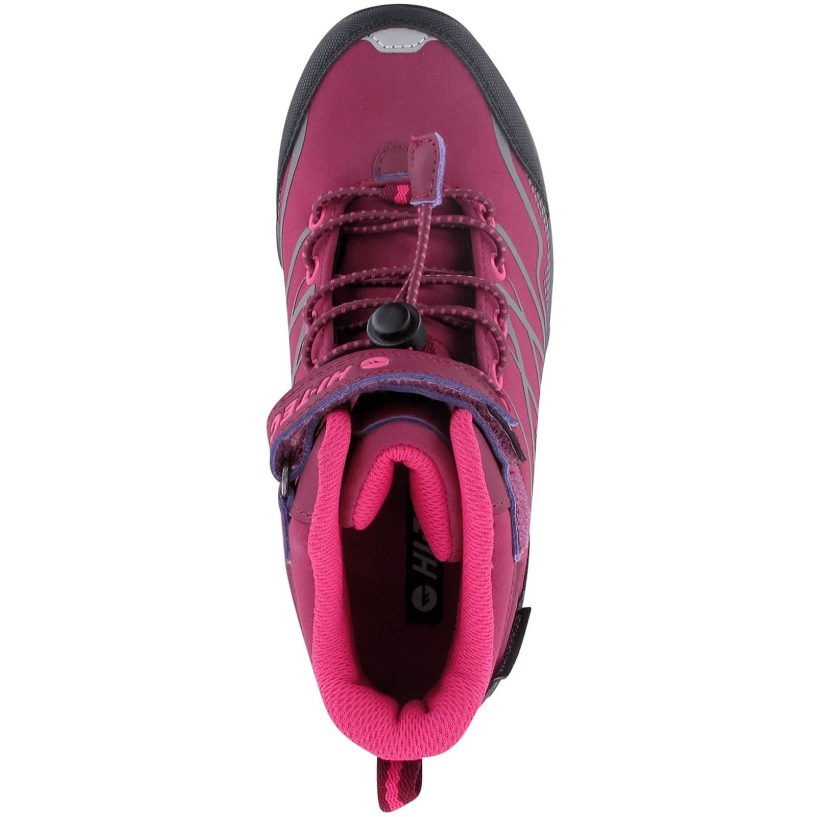 Hi-Tec Blackout Mid Synthetic Soft Shell Junior Dark Rose/Fuchsia Hiking Boots - Image 5