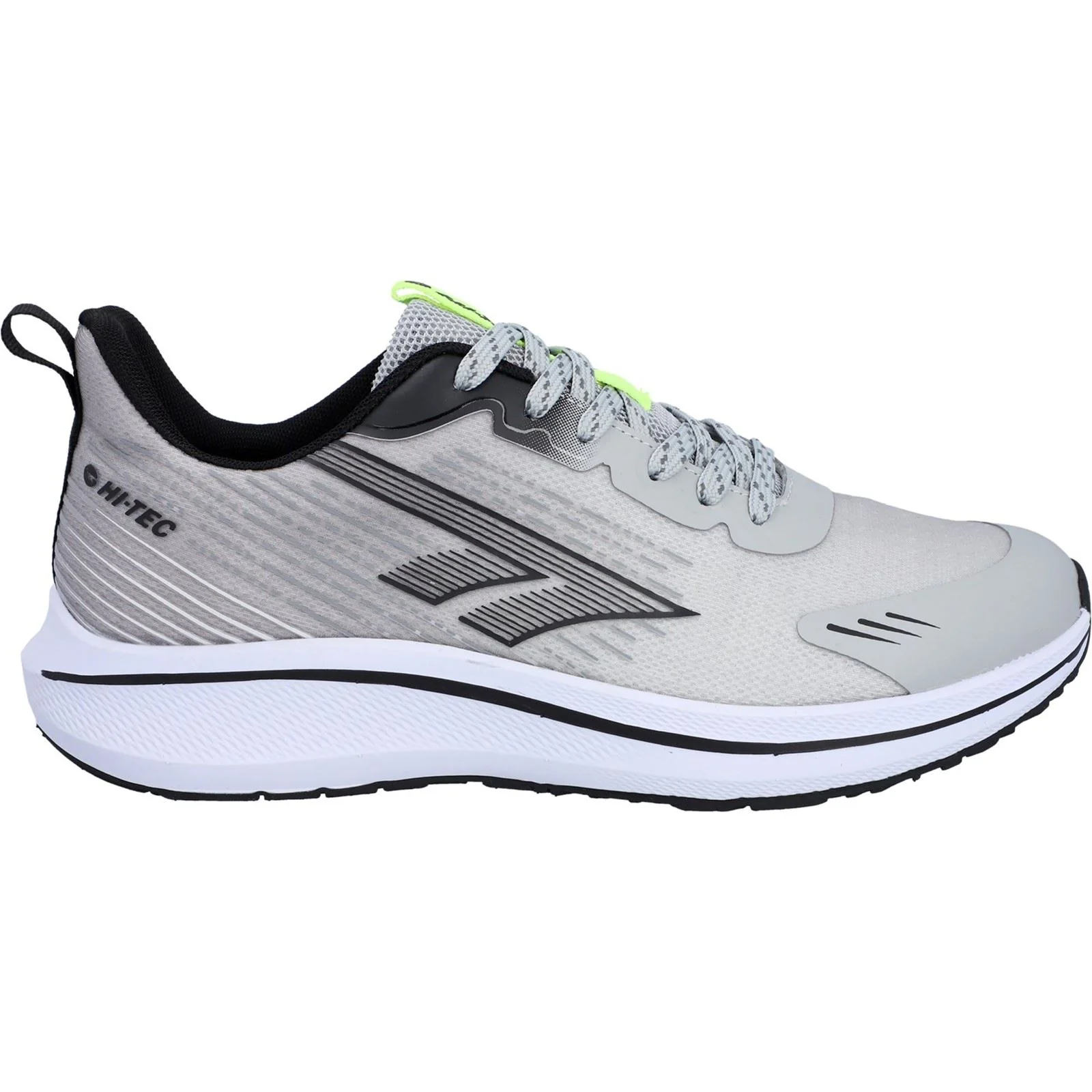 Hi-Tec Santorini Polyester Men's Cool Grey/Black/Acid Lime Trainers - Image 6
