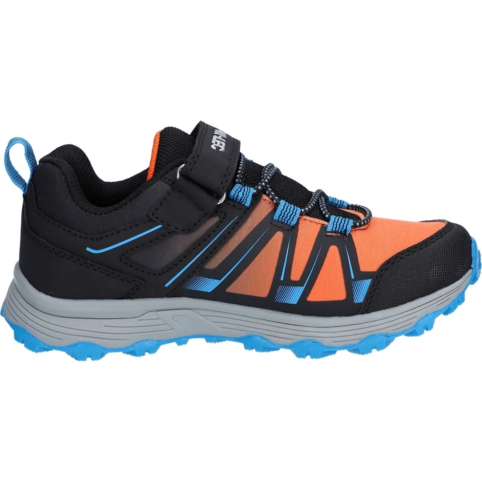 Hi-Tec SCRAPPY LOW WP JR Polyester Black/Blue Danube/Flame Hiking Shoes - Image 4