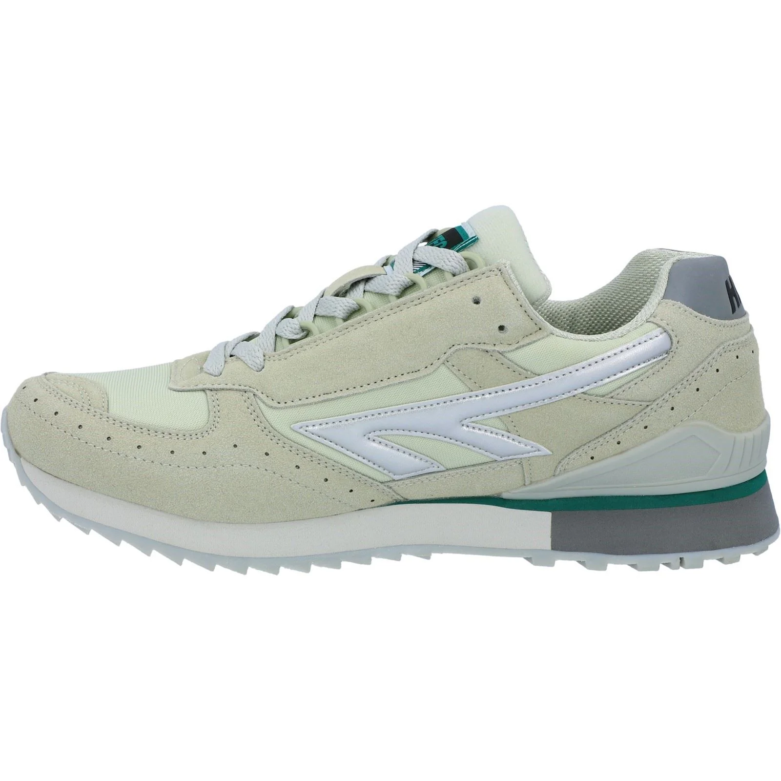 Hi-Tec Silver Shadow OG PU Suede Men's Silver/Grey/Green Trainers - Image 5